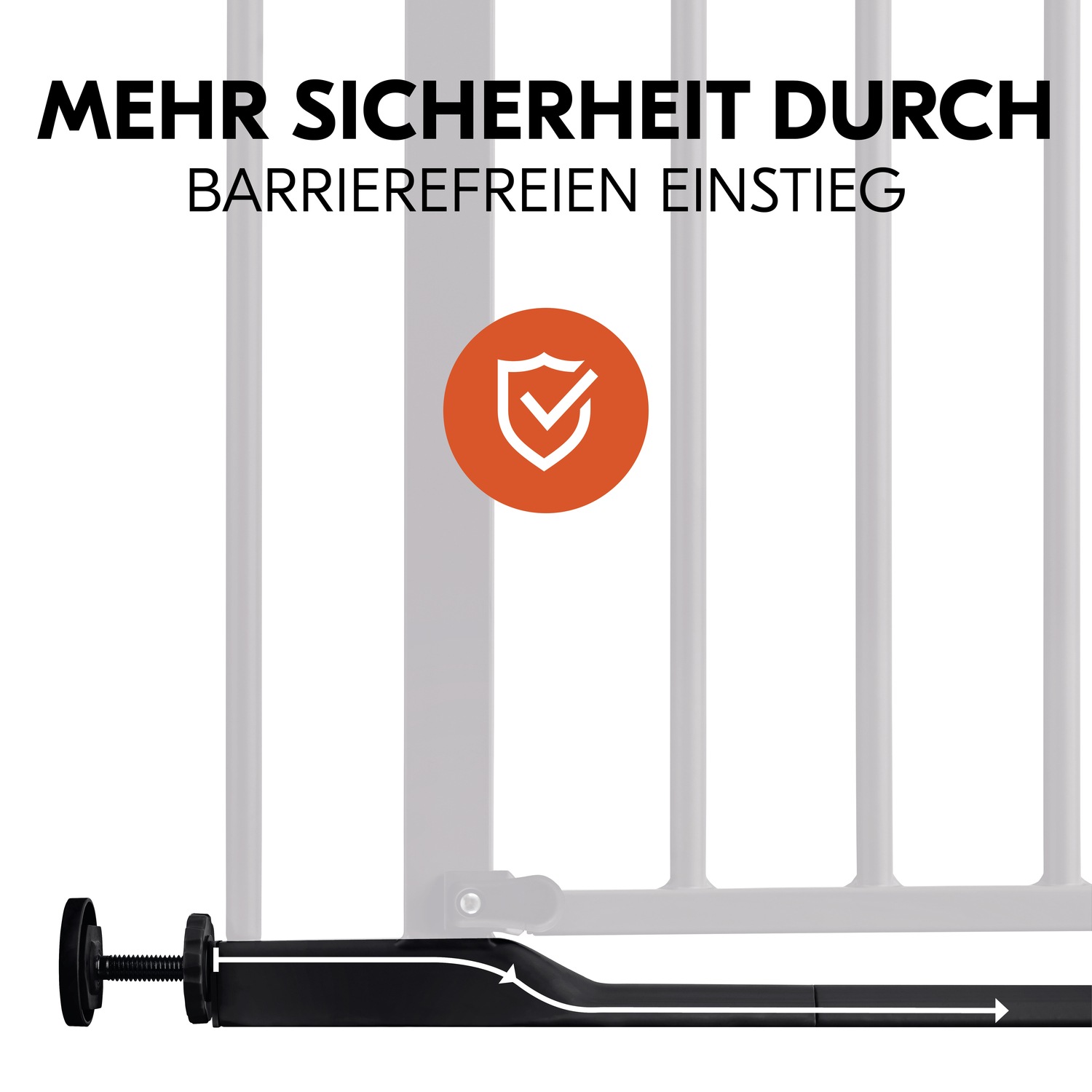 Hauck Türschutzgitter »Clear Step 2, Black«, auch als Treppenschutzgitter verwendbar; 75-80 cm, flacher Durchgang