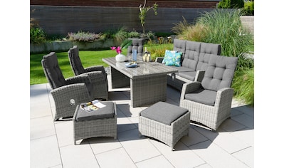 Garten-Essgruppe »Monaco«, (Set, 24 tlg., 4x Sessel, 1x 3er Sofa, 2x Hocker, 1x Tisch...