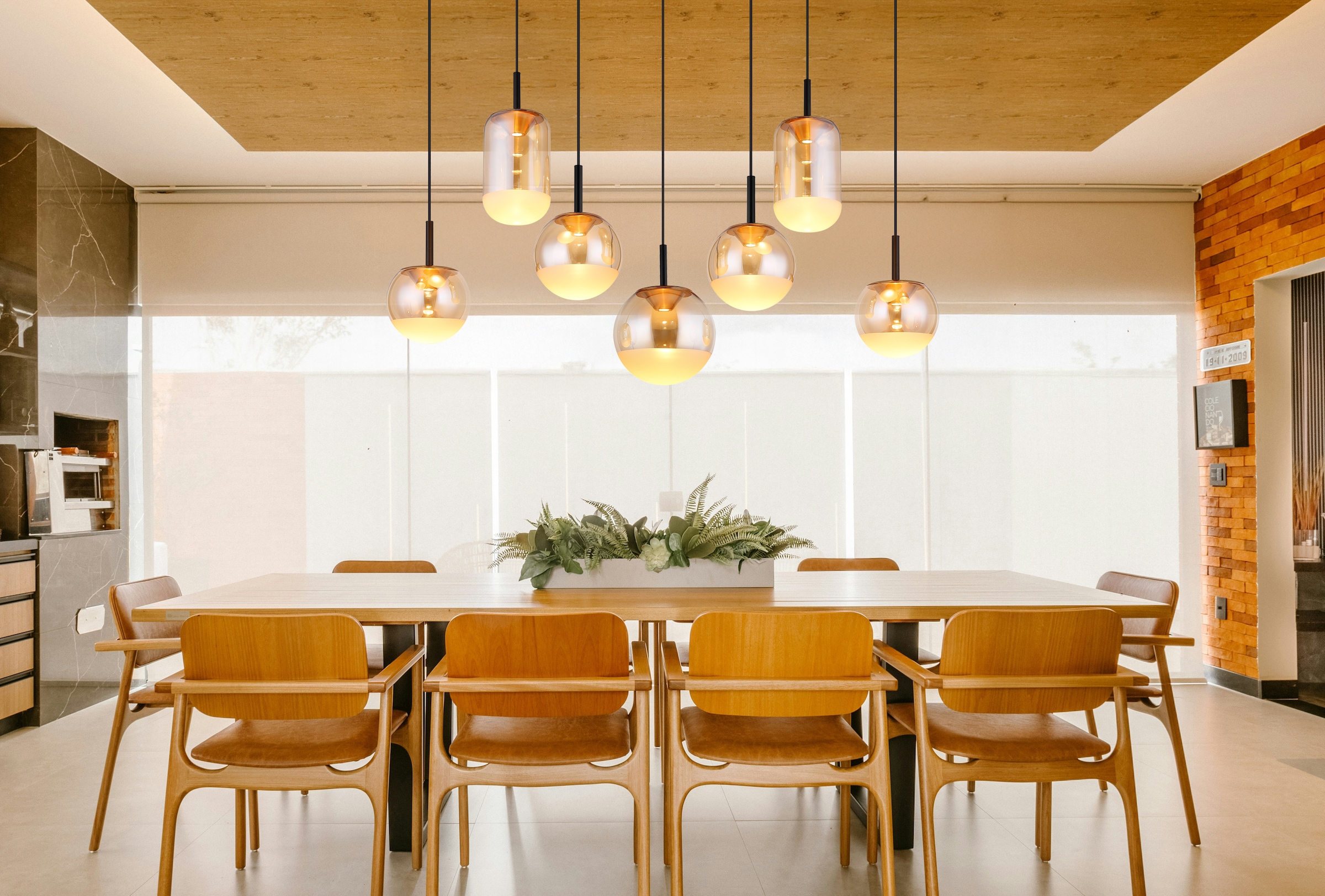 GLOBO LIGHTING Hängeleuchte »SEVERIN« LED-Modul 1 Stk. Warmweiß Hängelampe Esszimmer-Leuchte Esstischleuchte Wohnzimmer