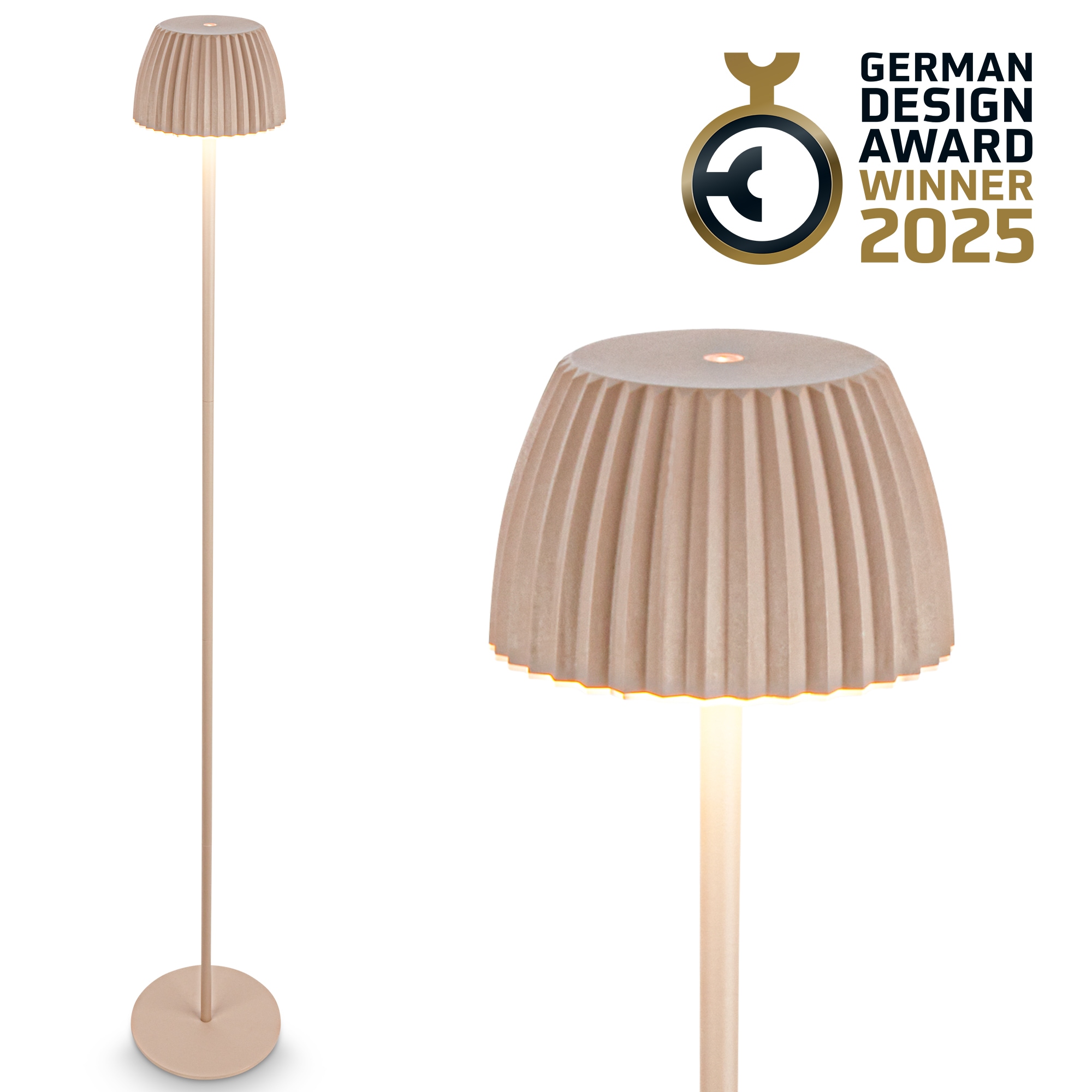 Briloner Leuchten LED Stehlampe »Akku LED Stehleuchte, beige« günstig online kaufen