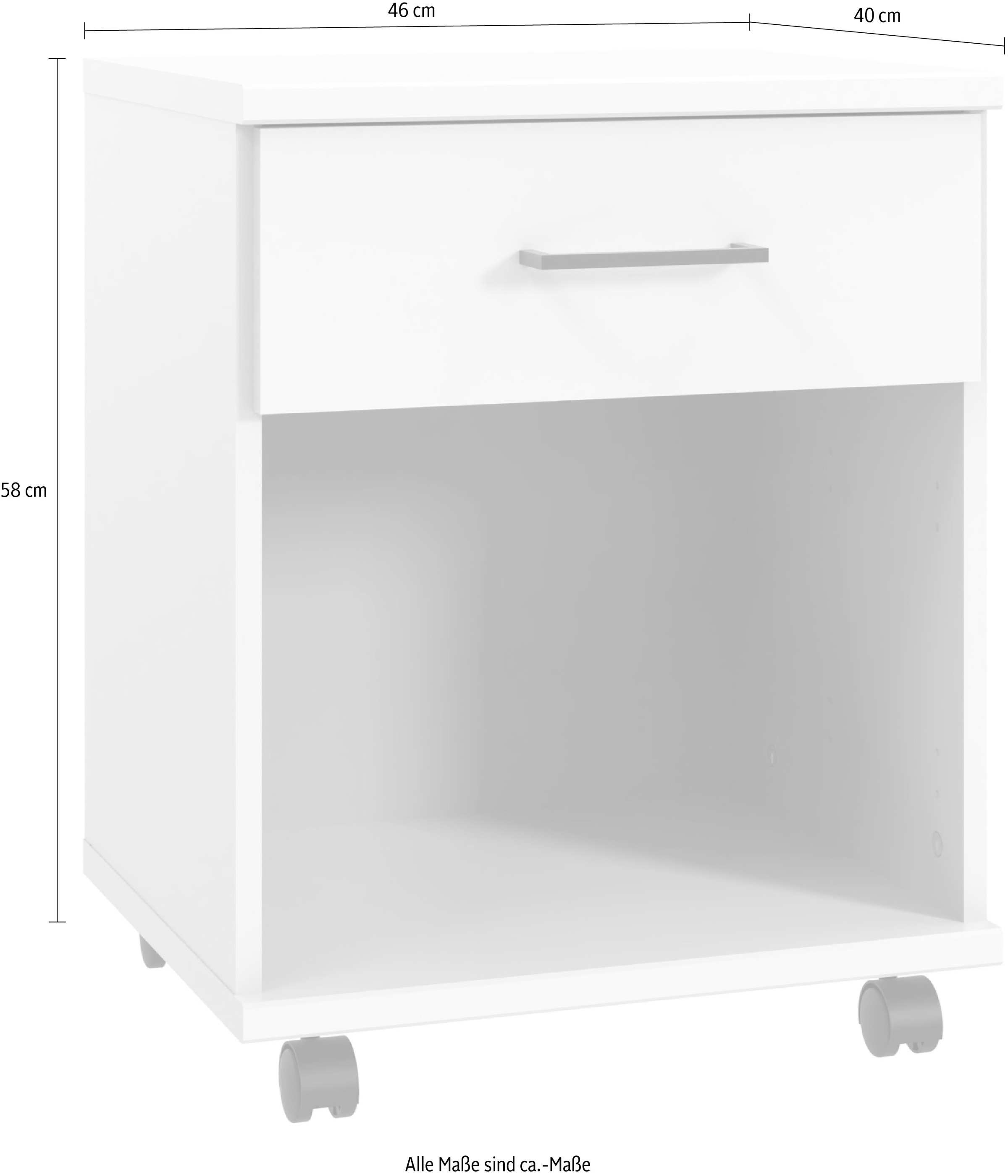 Wimex Rollcontainer »Rügen«, Auf Kunststoffrollen, (B/T/H) 46/40/58 cm