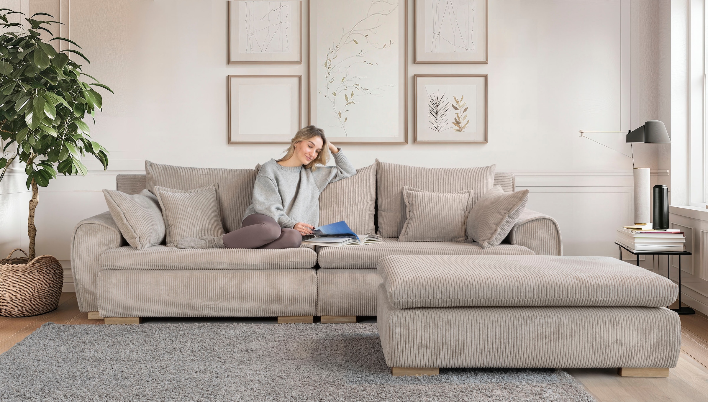 Home affaire Big-Sofa »Cara Mia«, Breite 275 cm, Cord-Bezug