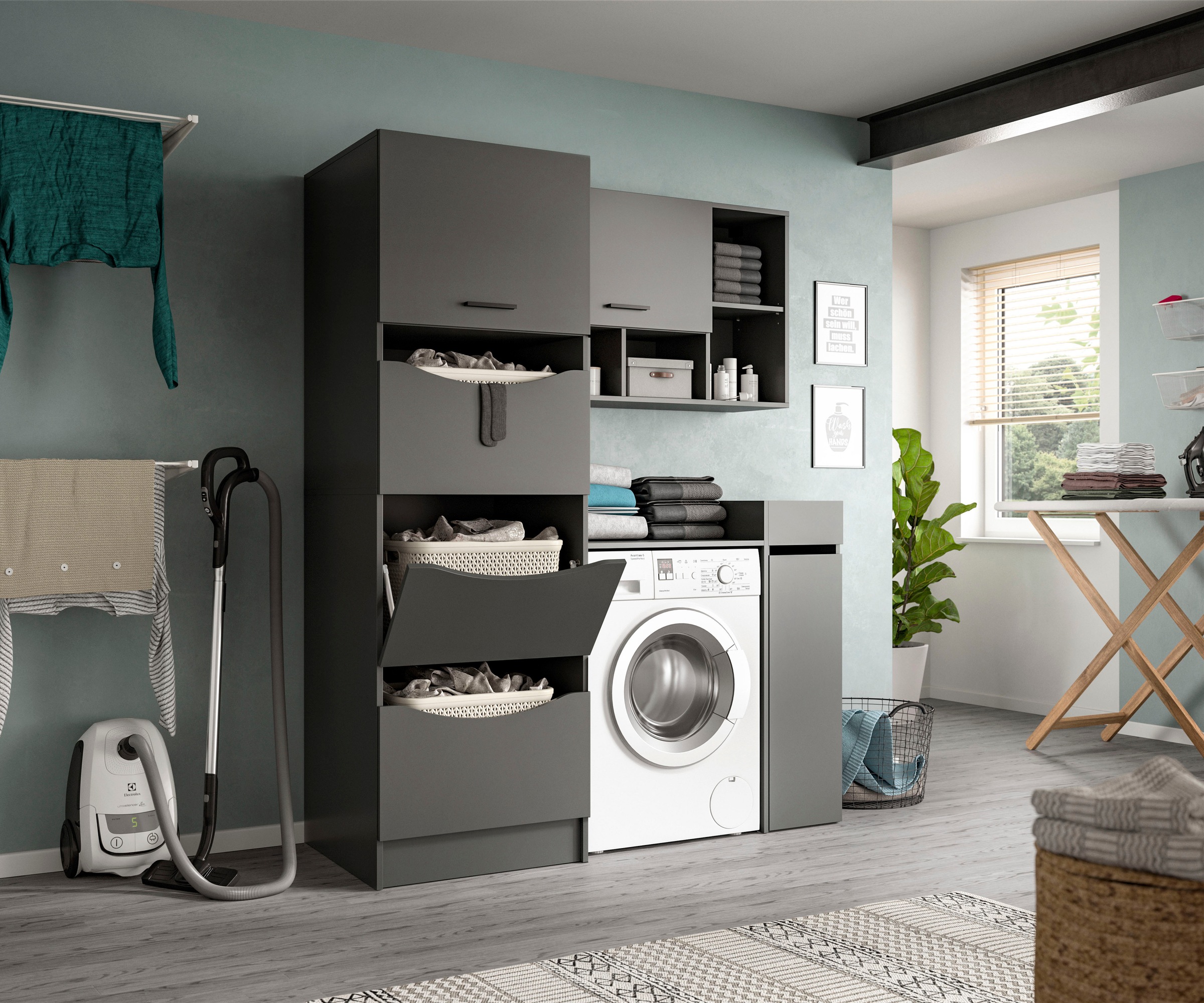 welltime Badmöbel-Set »FALAS, TOPSELLER!, 4-teilig, Hauswirtschaftsraum Set günstig online kaufen