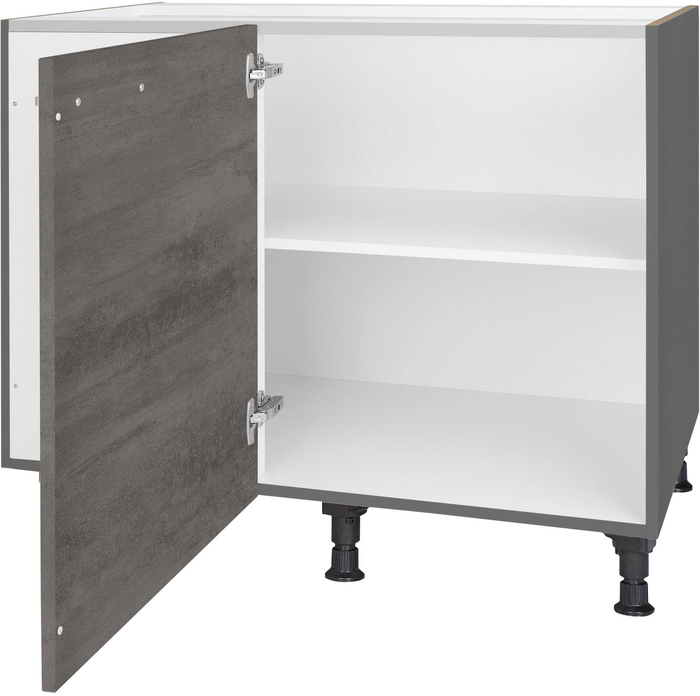 nobilia® Eckunterschrank »"Riva", vormontiert« mit höhenverstellbaren Sockelfüßen, Breite 100 cm