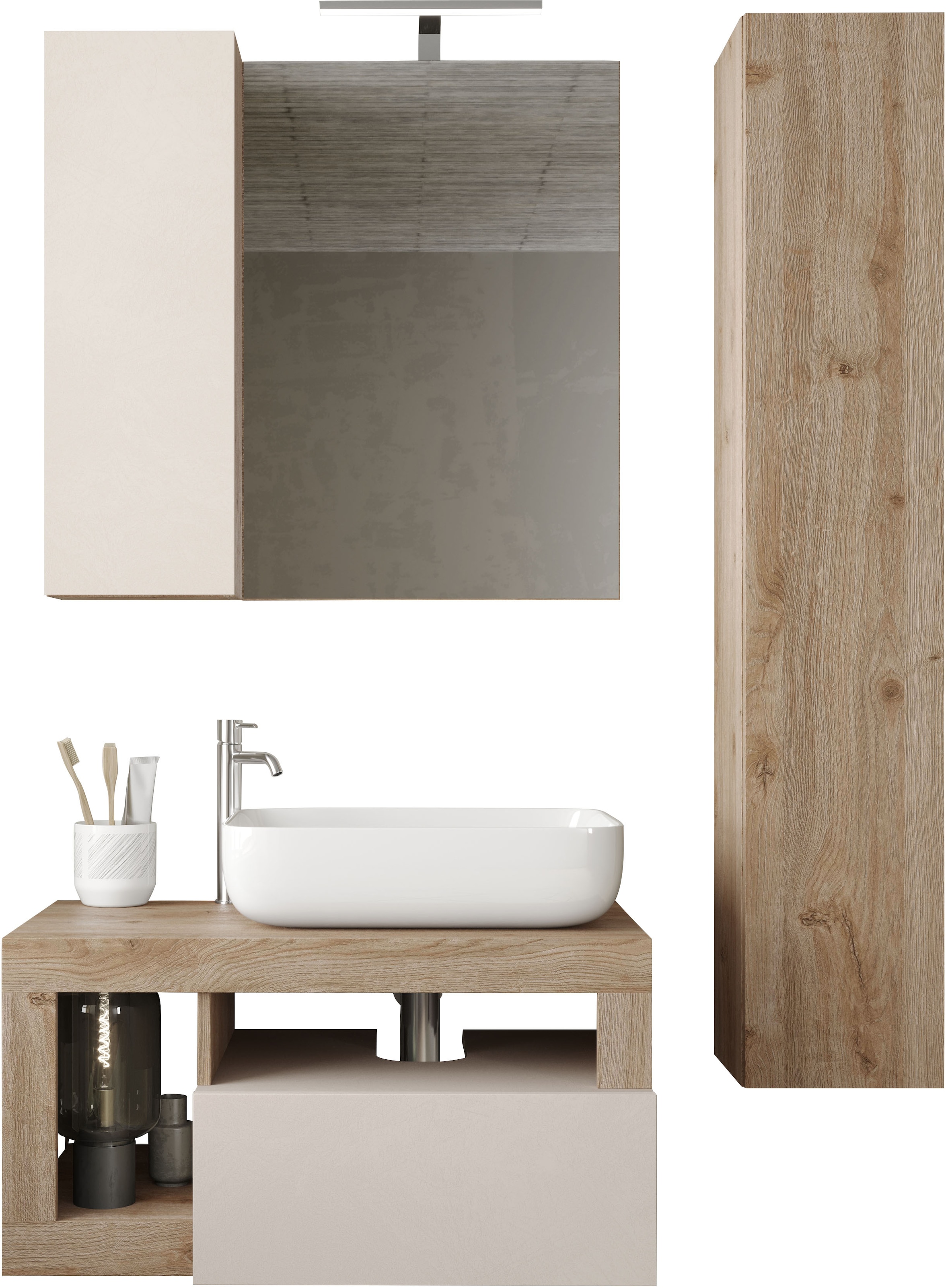 welltime Hängeschrank »Hamburg«, Badschrank mit 1 Tür, Höhe 138 cm, Breite 25 cm
