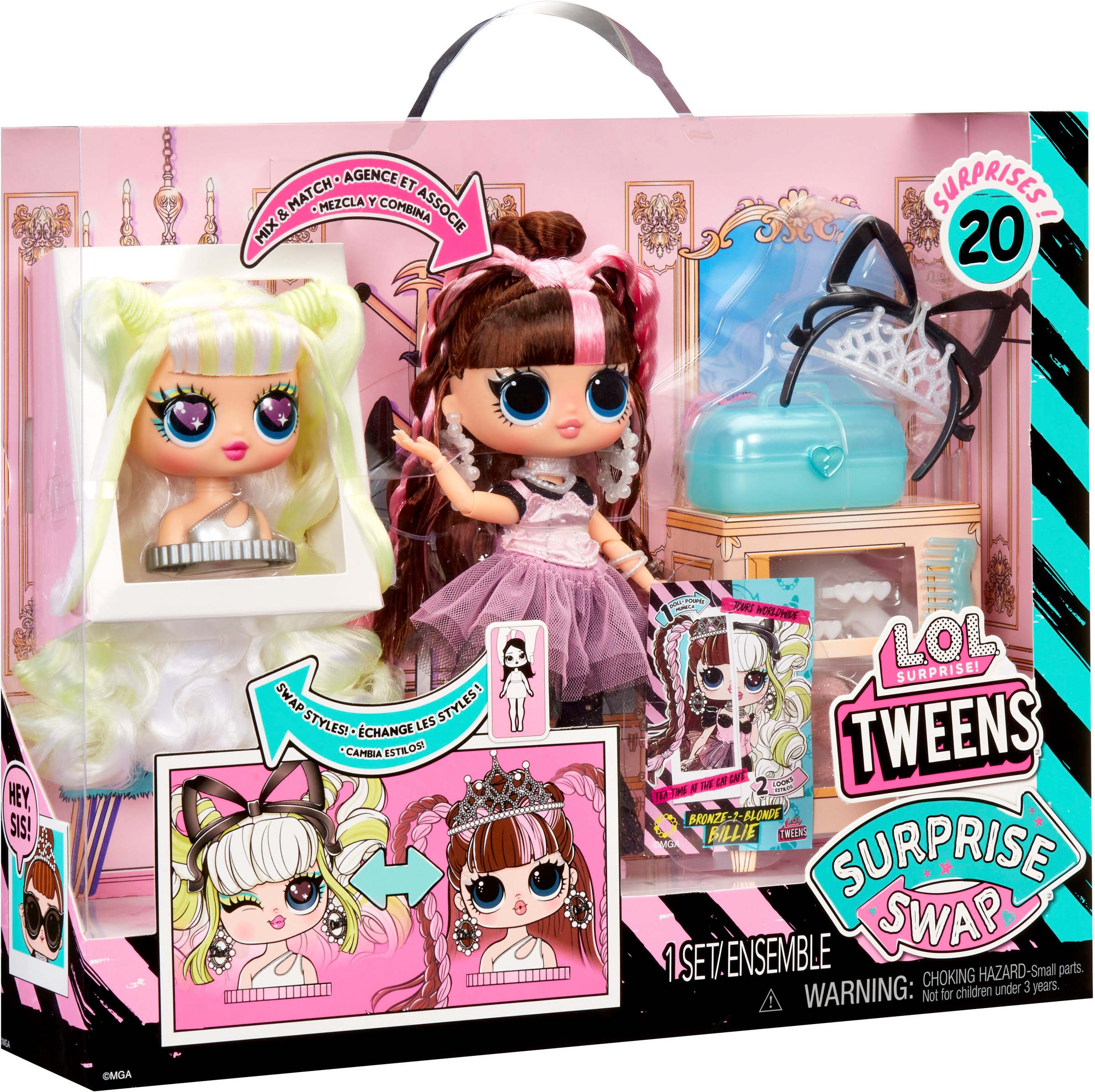 L.O.L. SURPRISE! Anziehpuppe »L.O.L. Surprise Tweens Surprise Swap - Bronze-2-Blonde Billie«, mit zusätzlichem Kopf im anderem Look