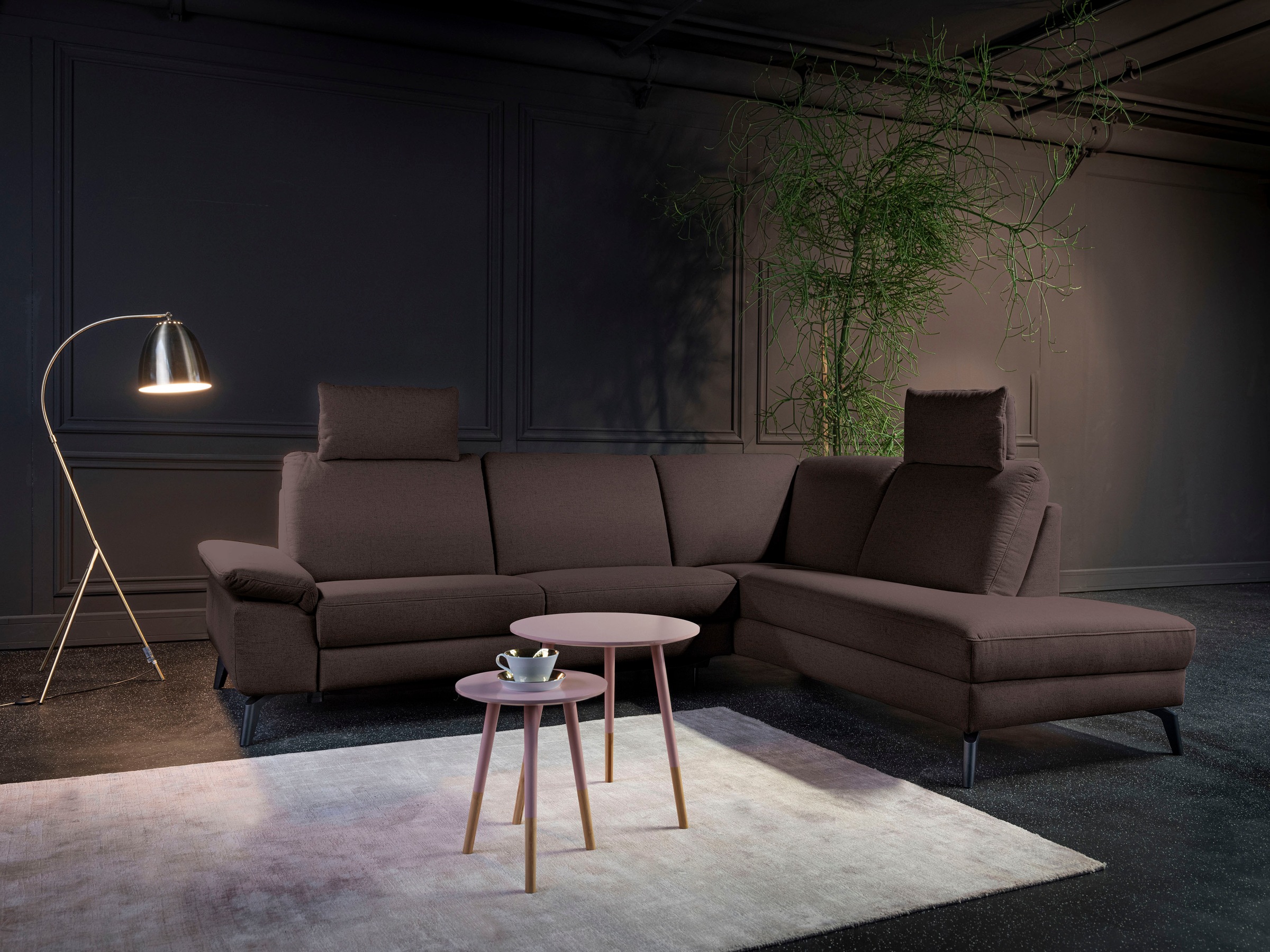 alina Ecksofa, inkl. Kopfstützen, wahlweise mit Relaxfunktion, Breite: 243 cm