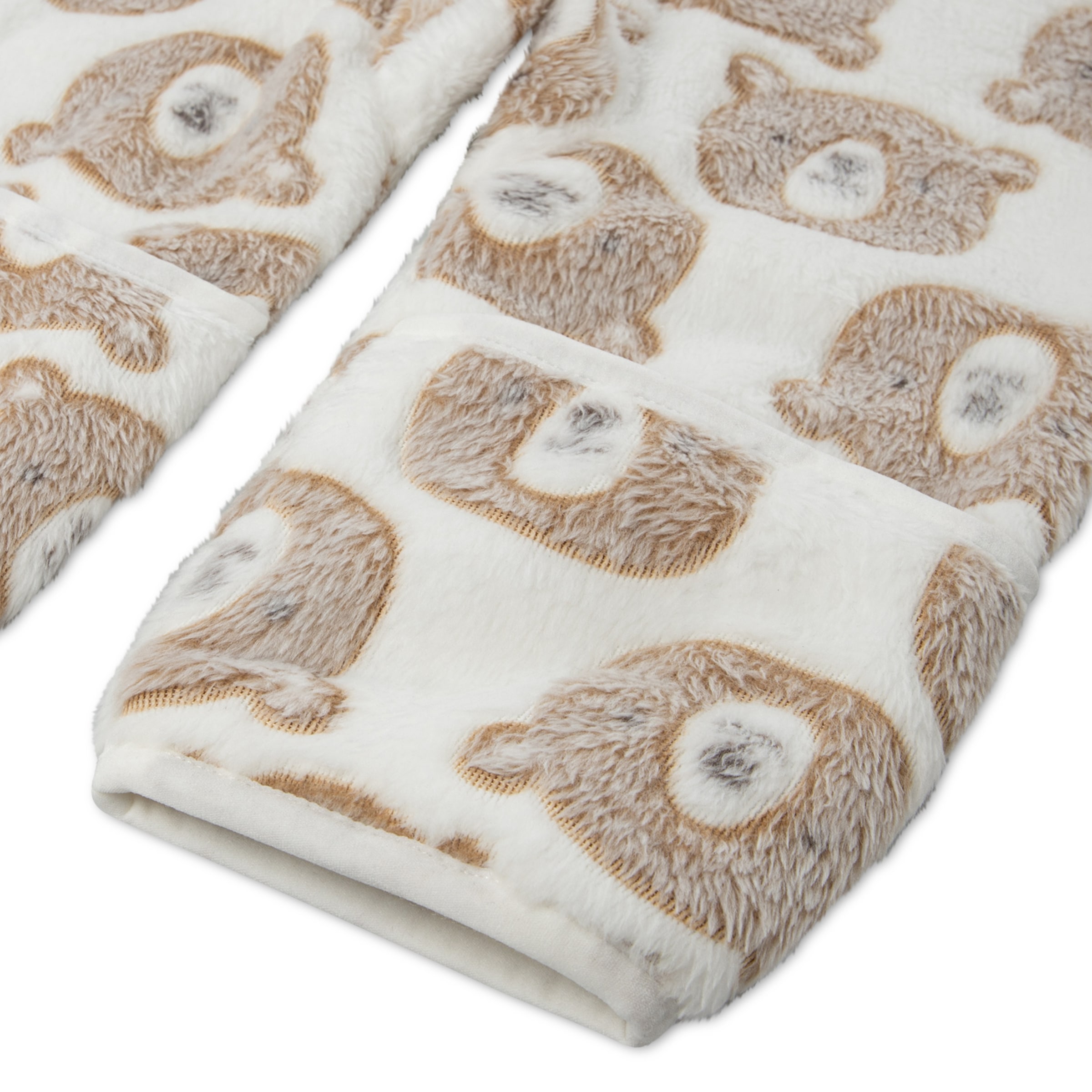 HUGGIES babywear Strampler »HUGN JACQUARD SHERPA PRAM« mit durchgehendem Reißverschluss - Teddymotiv / mit Kapuze
