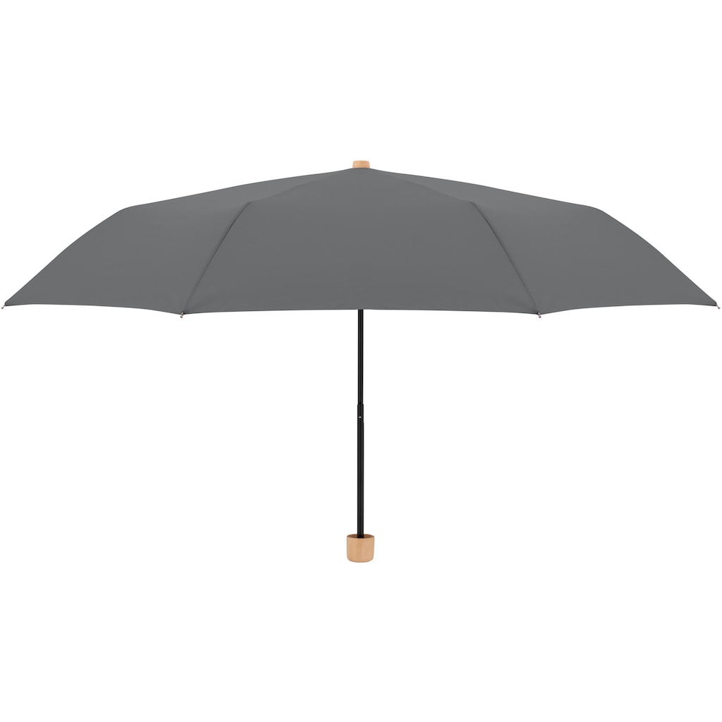doppler® Taschenregenschirm »nature Mini, slate grey«, aus recyceltem Material mit Griff aus FSC®- schützt Wald - weltweit