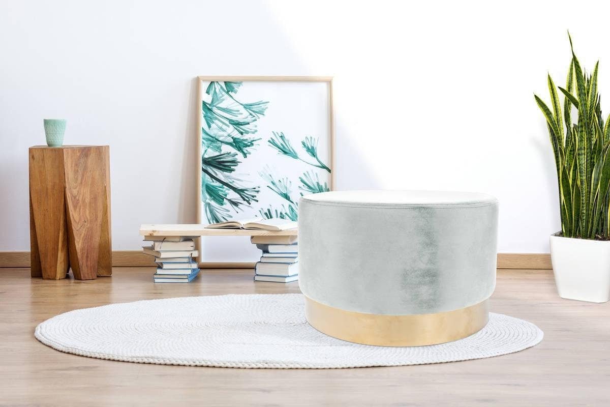 Kayoom Hocker »Nano 510, Hocker in stilvollem Design,weiche Schaumstoff-Sitzfläche«, (1 St.), Golz Akzente, mit pflegeleichtem Stoffbezug, große runde Form