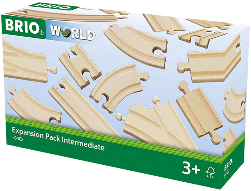 BRIO® Gleise-Set »BRIO® WORLD, Mittleres Schienensortiment«, (Set), Ergänzungsset BRIO® WORLD, FSC®- schützt Wald - weltweit