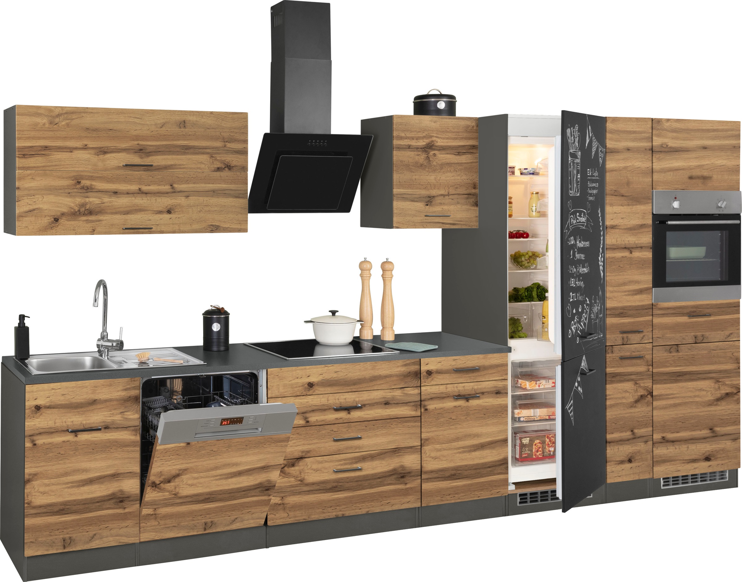 KOCHSTATION Küchenzeile »KS-Trier«, mit E-Geräten, Breite 390 cm
