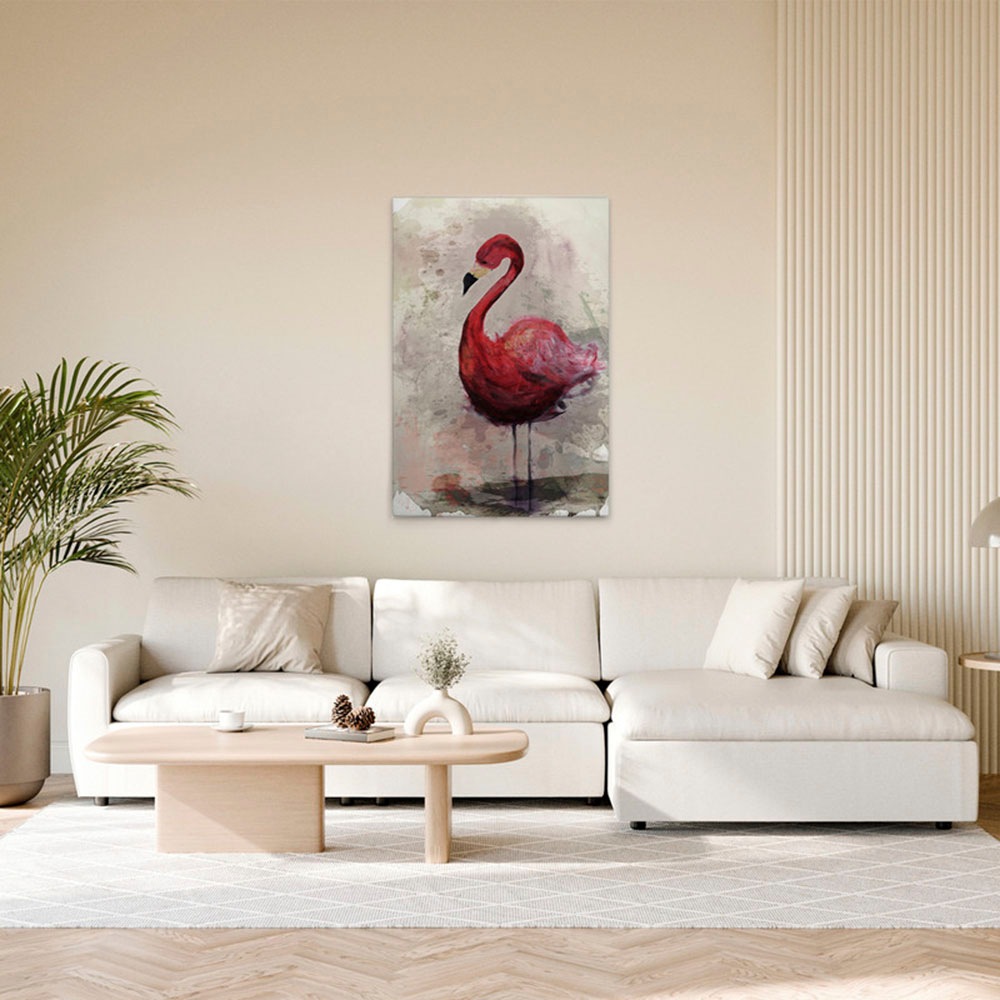 A.S. Création Leinwandbild »Flamingo - Wandbild Creme Beige Grau Keilrahmen günstig online kaufen