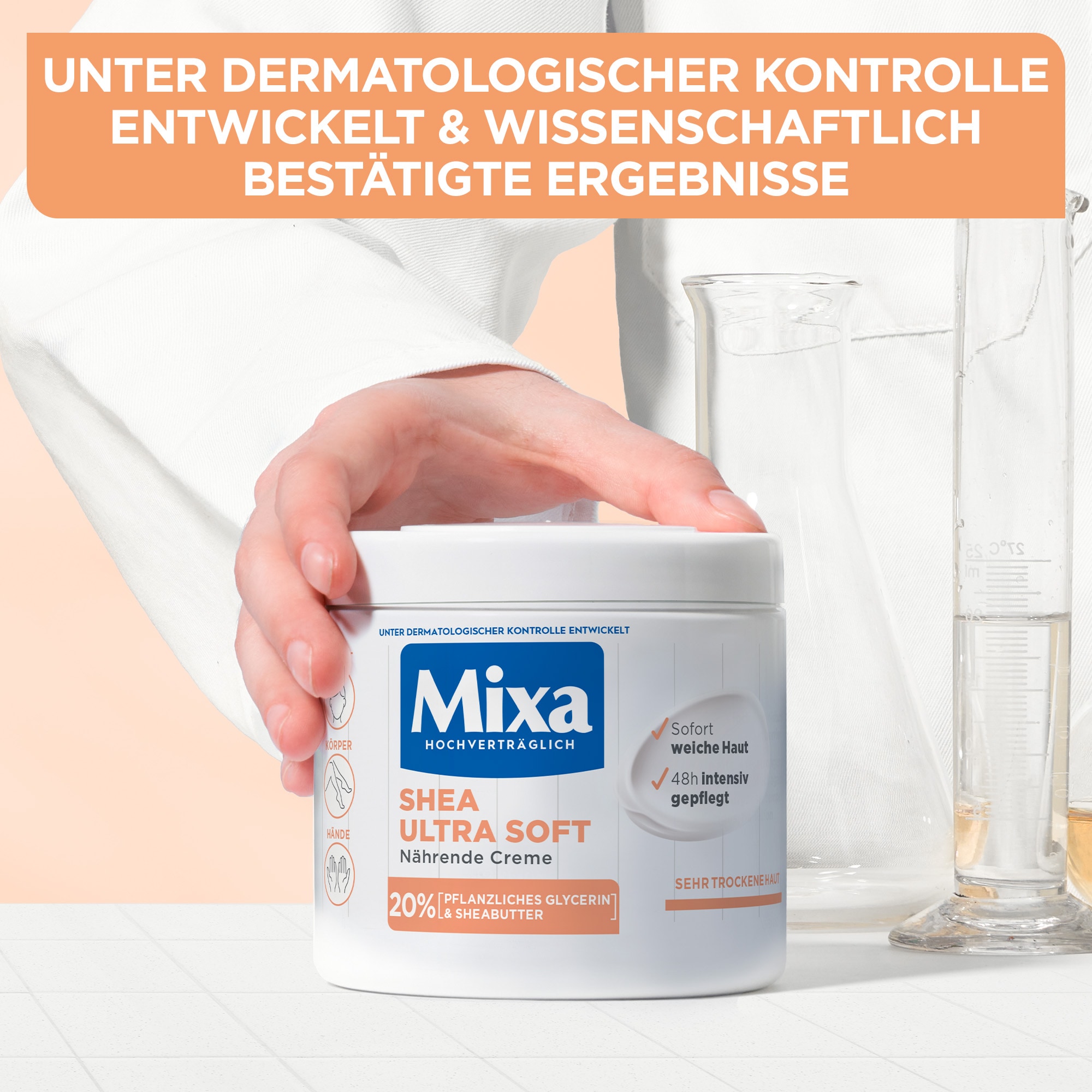 Mixa Körpercreme »Mixa Shea Ultra Soft« mit hoher Wirksamkeit