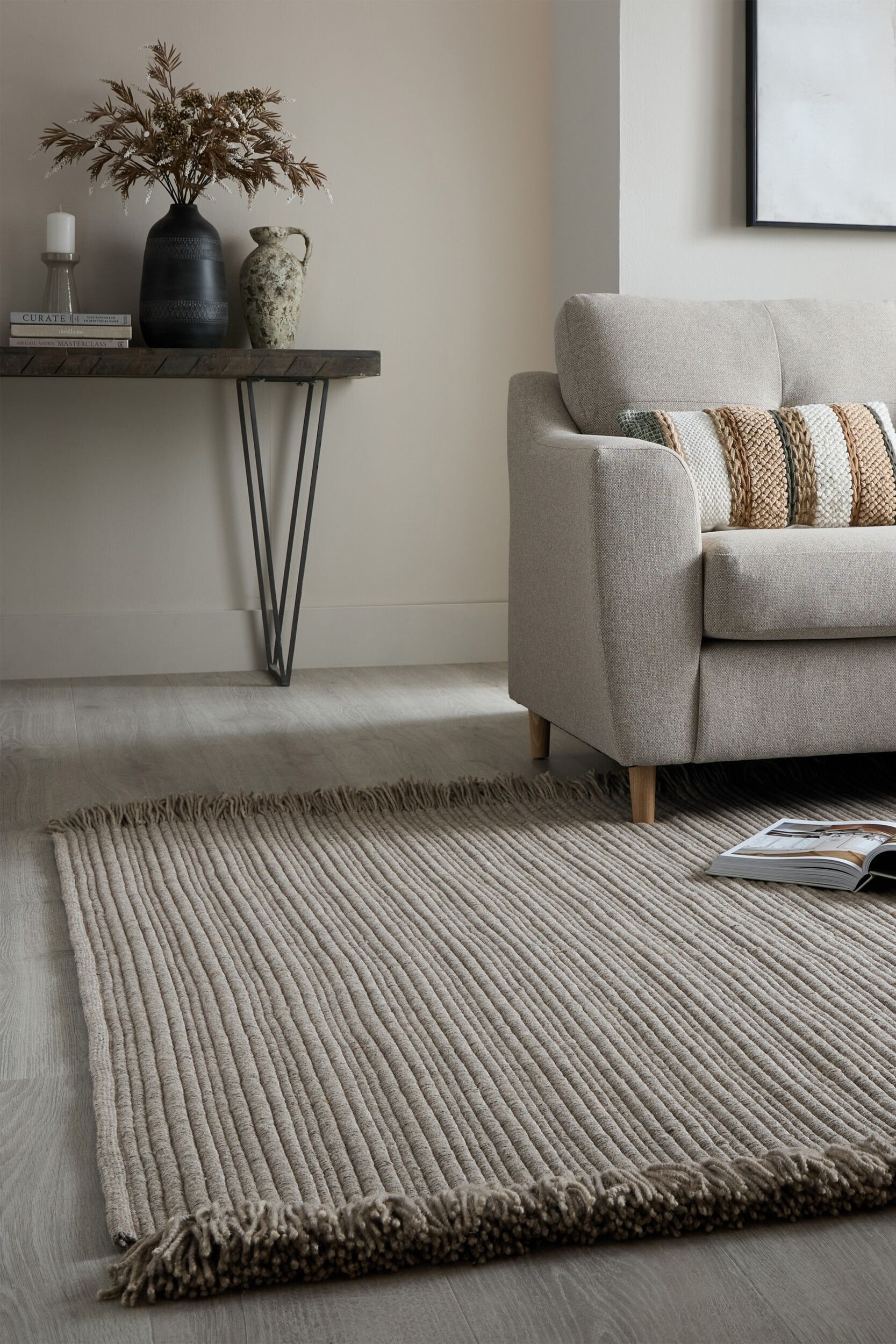 FLAIR RUGS Teppich »Rene«, rechteckig, 4 mm Höhe, aus gewebter Wolle günstig online kaufen