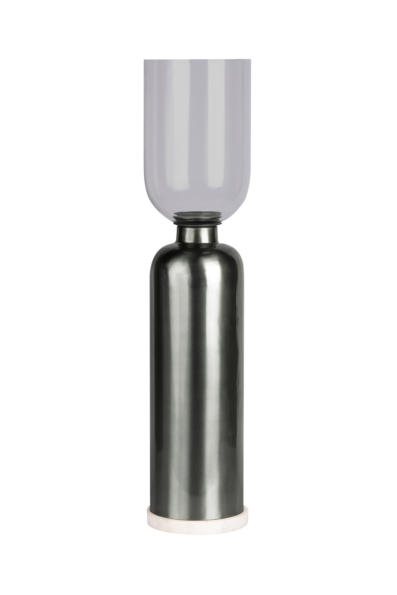 Kayoom Kerzenhalter »Bodenkerzenhalter Shanti 225«, Bodenkerzenhalter aus Metall, Marmor-Sockel, Windlicht aus Glas