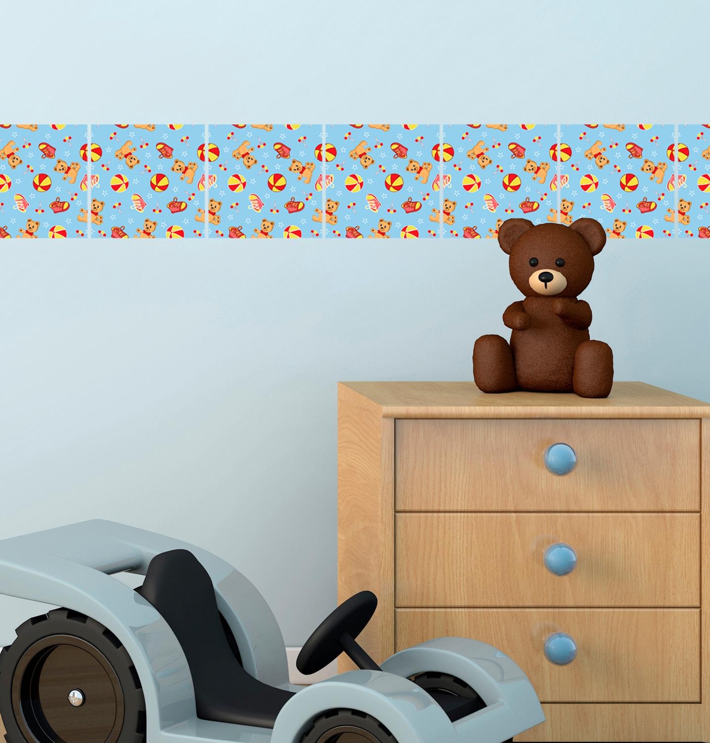 queence Fliesenaufkleber »Teddybären«, Stickerfliesen, selbstklebend, Sticker, 12er Set
