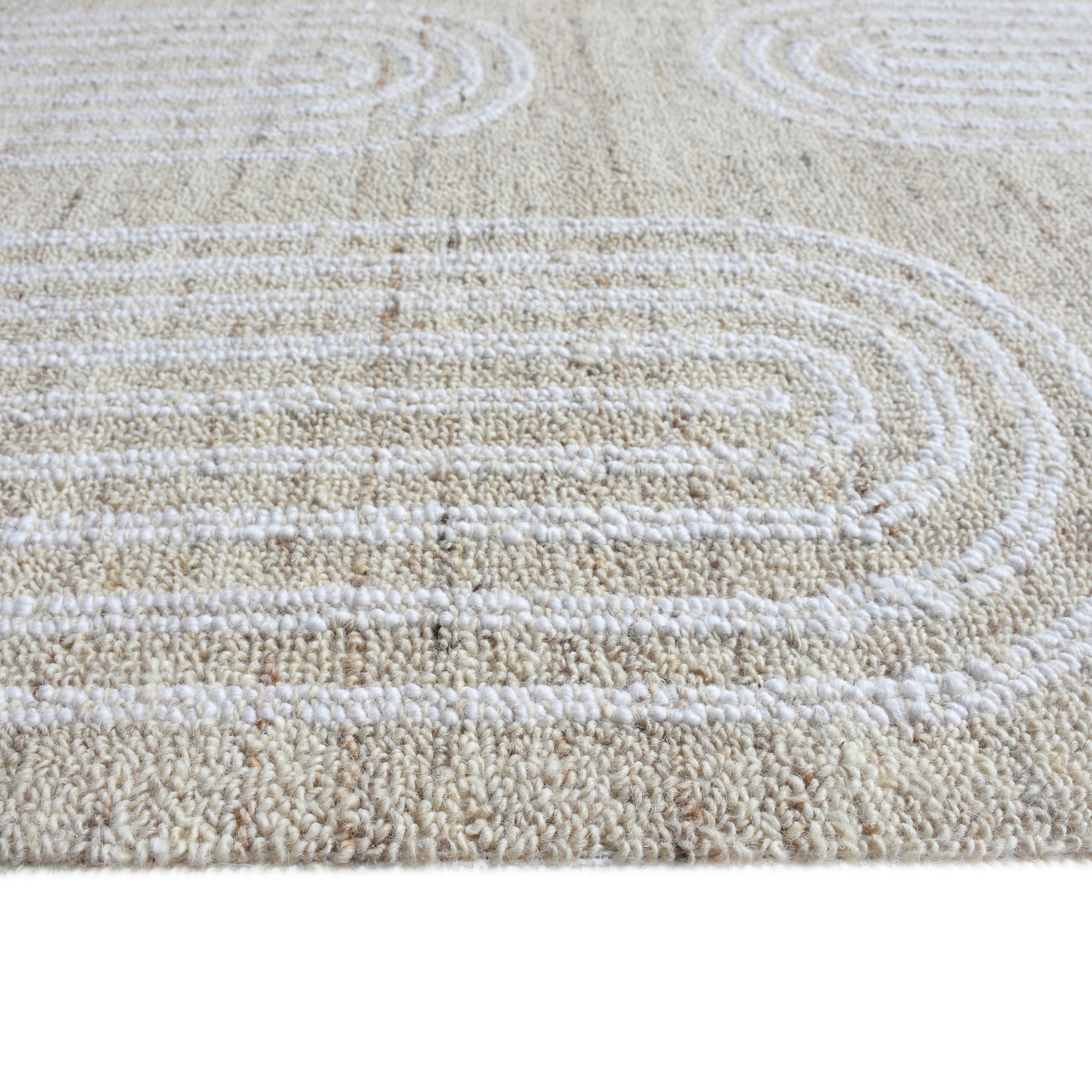 my home Wollteppich »Boras, handgefertigt, Wolle, Hoch-Tief-Struktur,« rechteckig 11 mm Höhe einfarbig, Wolle, Teppich, Wohnzimmer, Schlafzimmer, Esszimmer