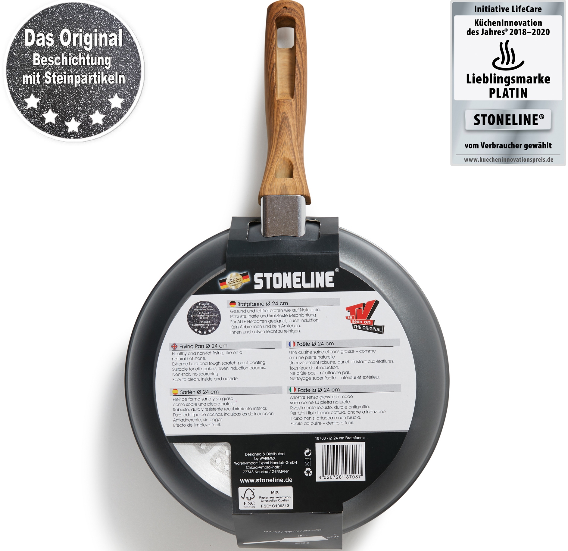STONELINE Bratpfanne »Back to Nature«, Aluminium, (1 tlg.), Induktion