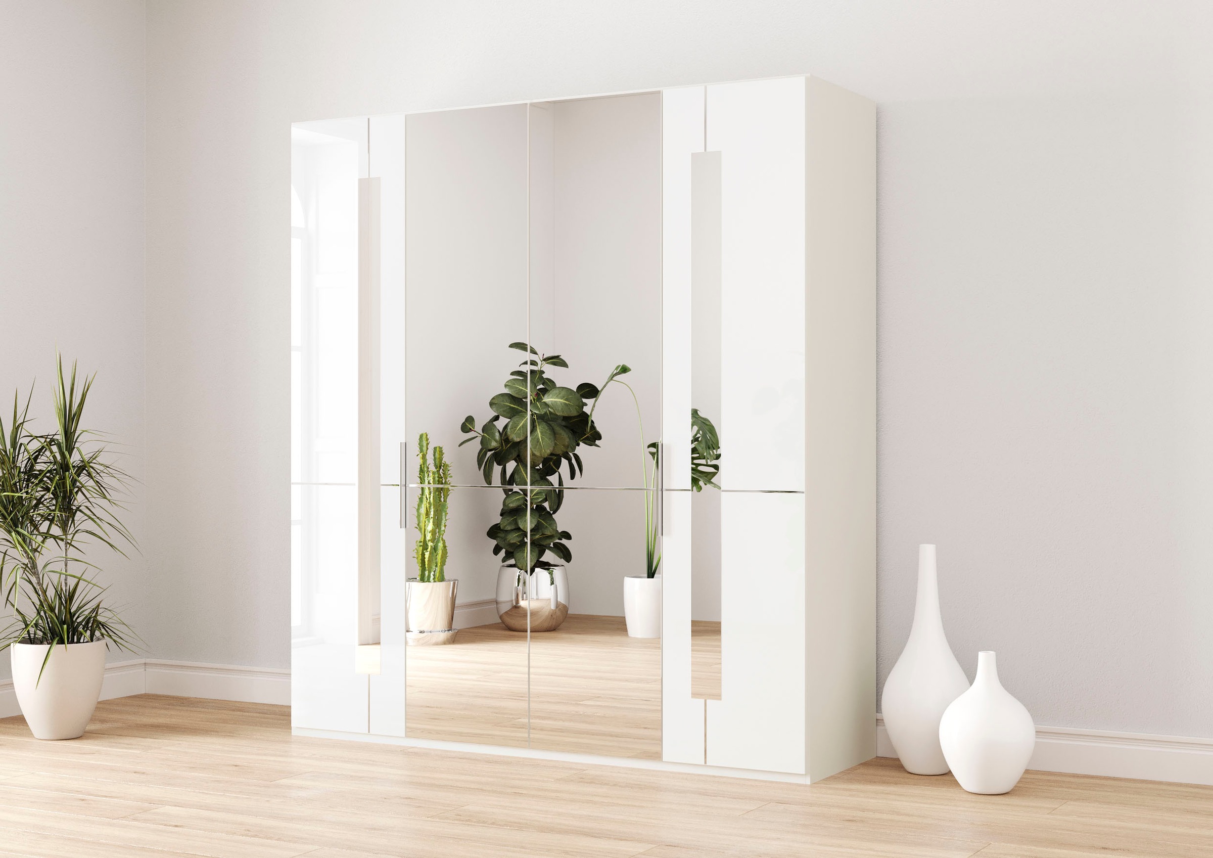 Musterring Kleiderschrank »Imola W« inkl. Einlegeböden und Kleiderstangen, mit Glas- und Spiegeltüren