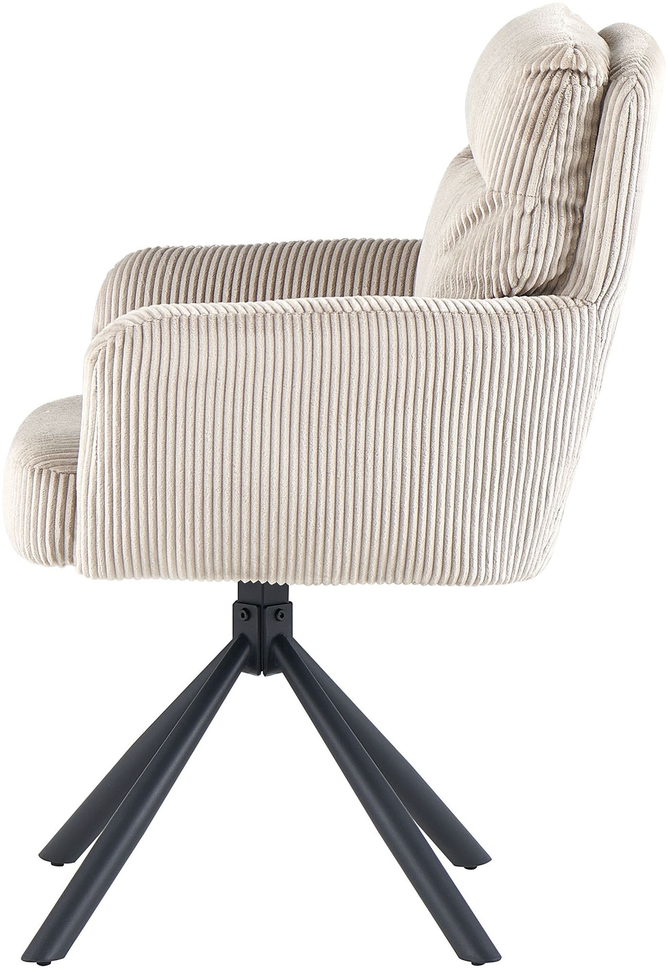 OTTO home Esszimmerstuhl »Justin« (Set) 2 Stk.gemütlicher Sessel mit Taschenfederkern, 360 Grad drehbar, Grob - Cord