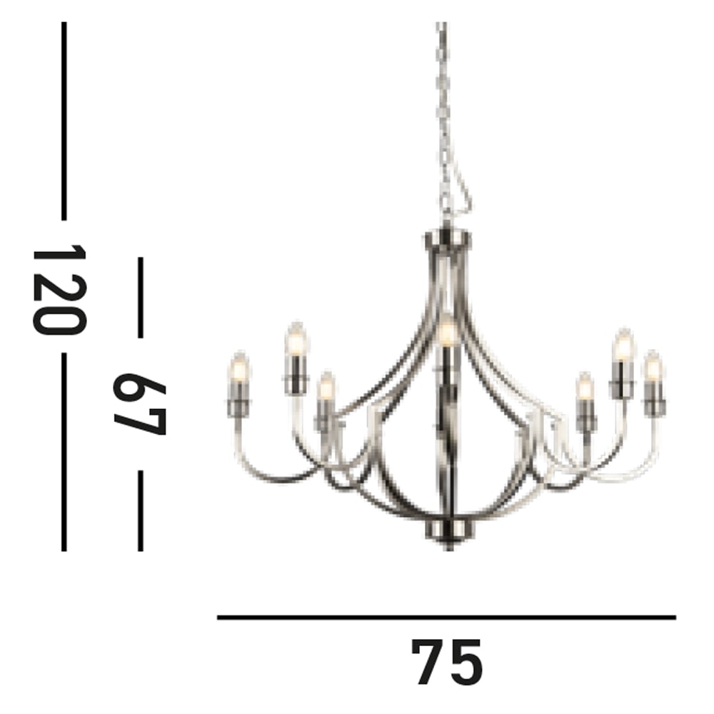 Searchlight Kronleuchter »Hängeleuchte Lodge, 8-flammig«, 8 flammig, Leuchtmittel E14 | ohne Leuchtmittel, Elegante Optik
