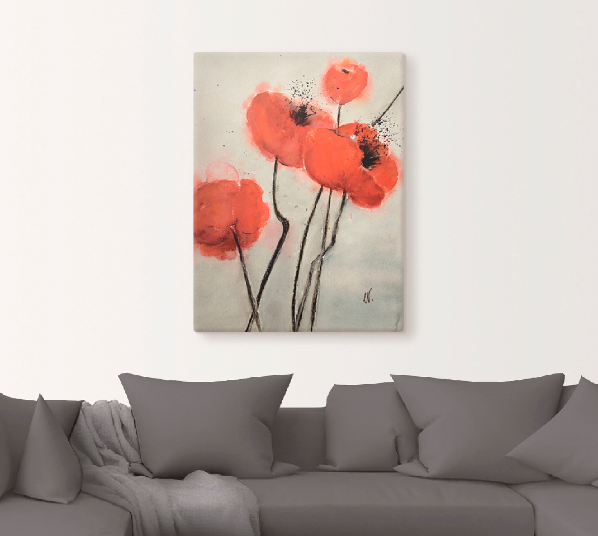 Artland Wandbild »Roter Mohn« Blumen 1 Stk. tlg. als Leinwandbild, Poster i günstig online kaufen