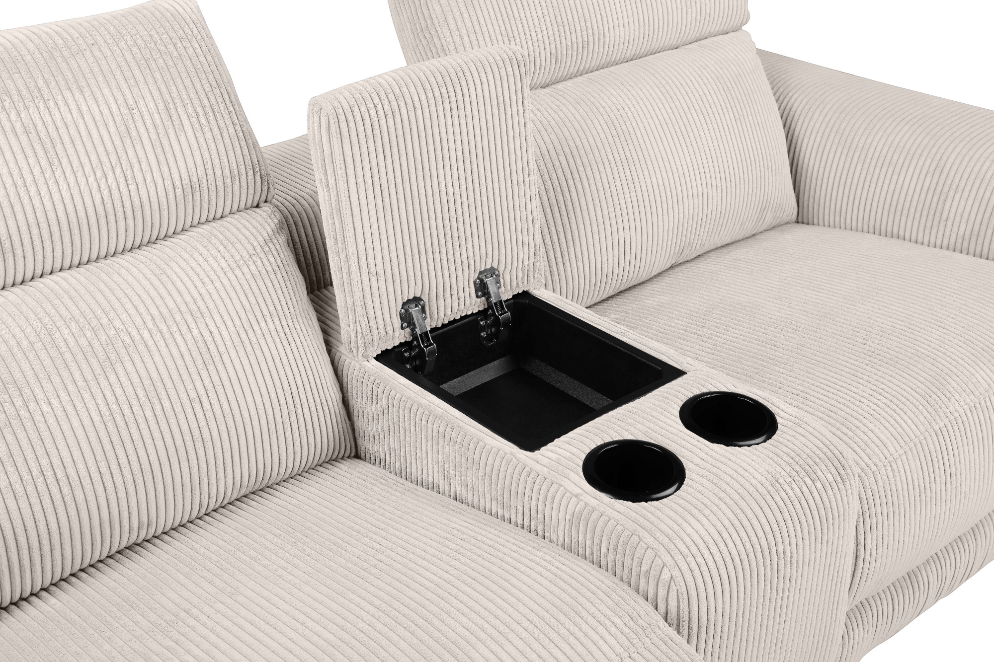 Places of Style 2-Sitzer »Lund in Cord, 2er-Kinosofa, TV-Sessel, Multimedia-Sofa, USB-A,«, m. elektrischer o. manueller Relaxfunktion, Getränkehalter u. Staufach