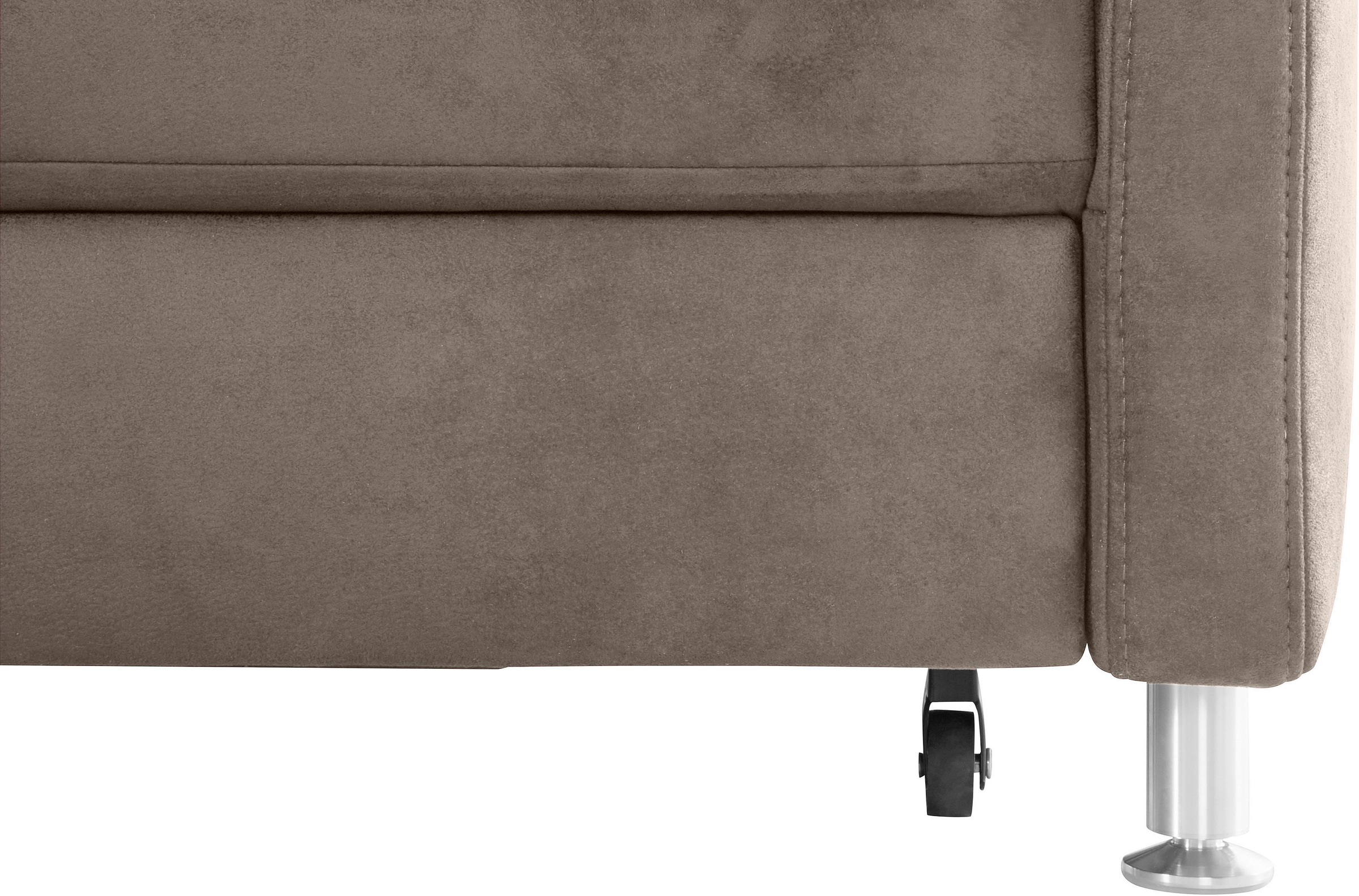 sit&more Ecksofa »Darwin L-Form«, inklusive Federkern, wahlweise mit Kopfteilverstellung, Bettfunktion