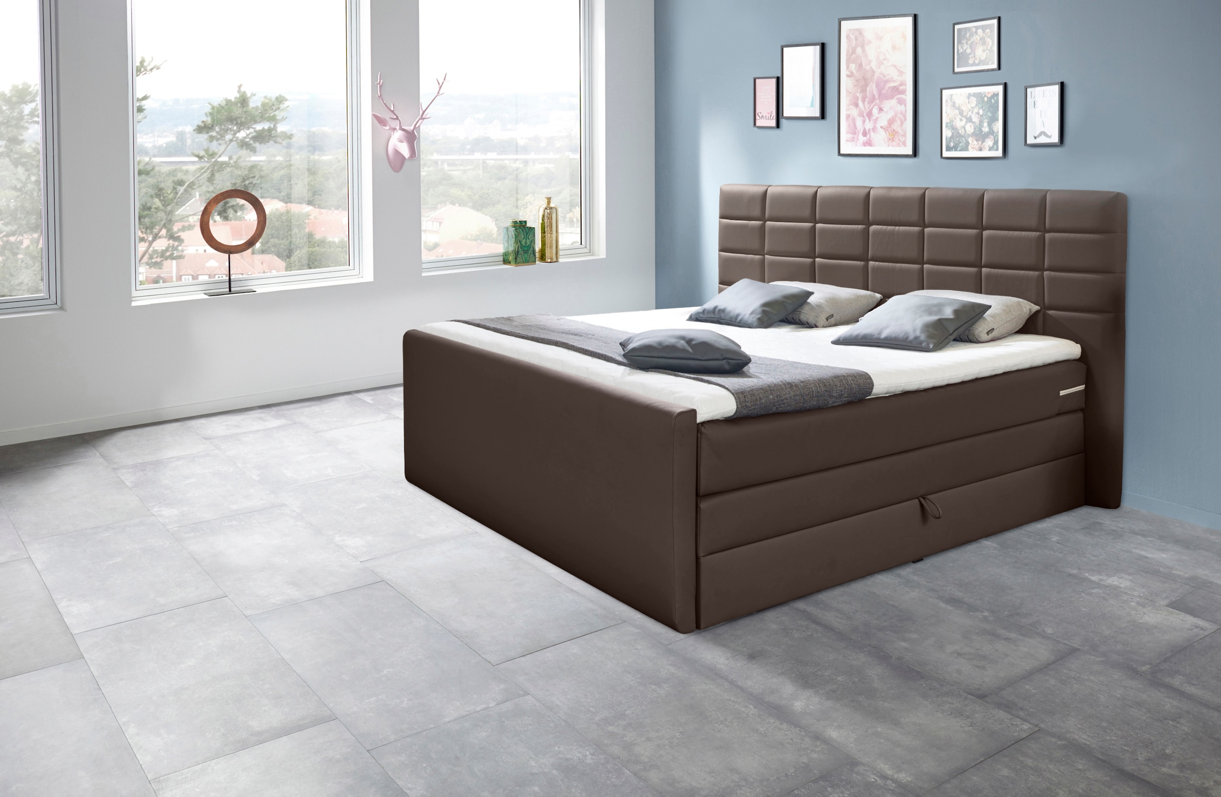 6. Bild von INOSIGN Boxspringbett »Lethbridge«, inkl. Bettkasten und Topper, zwei Matratzenarten in H2