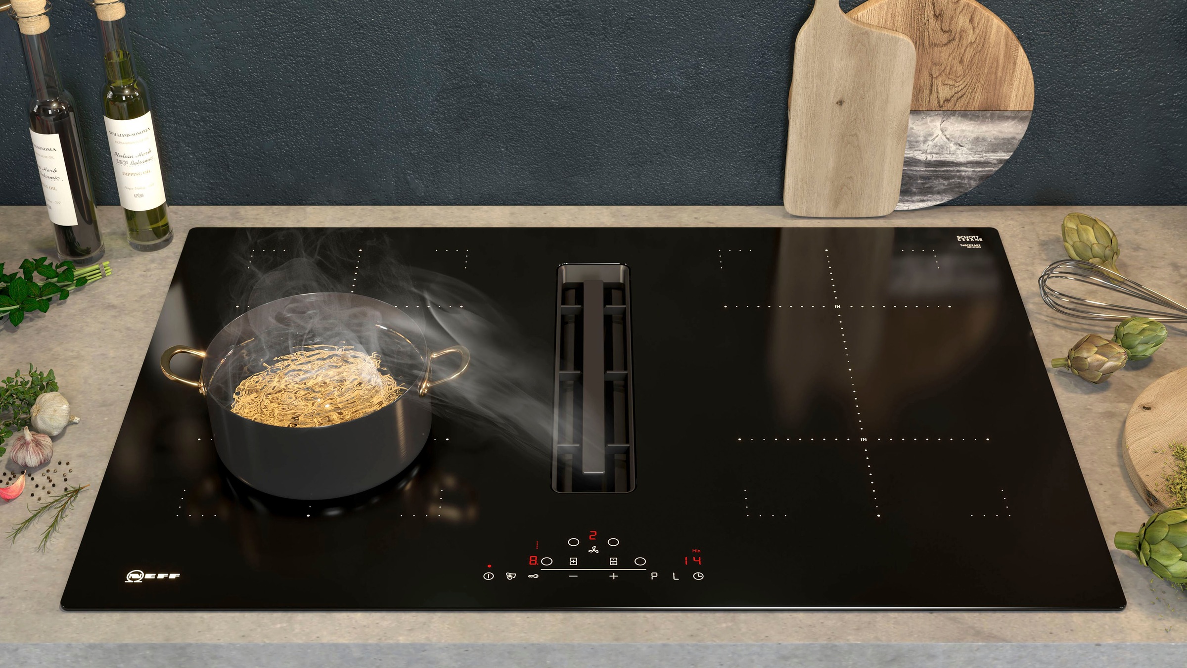 NEFF Kochfeld mit Dunstabzug »T48CD7AX2«, mit einfacher Touch Control Bedienung