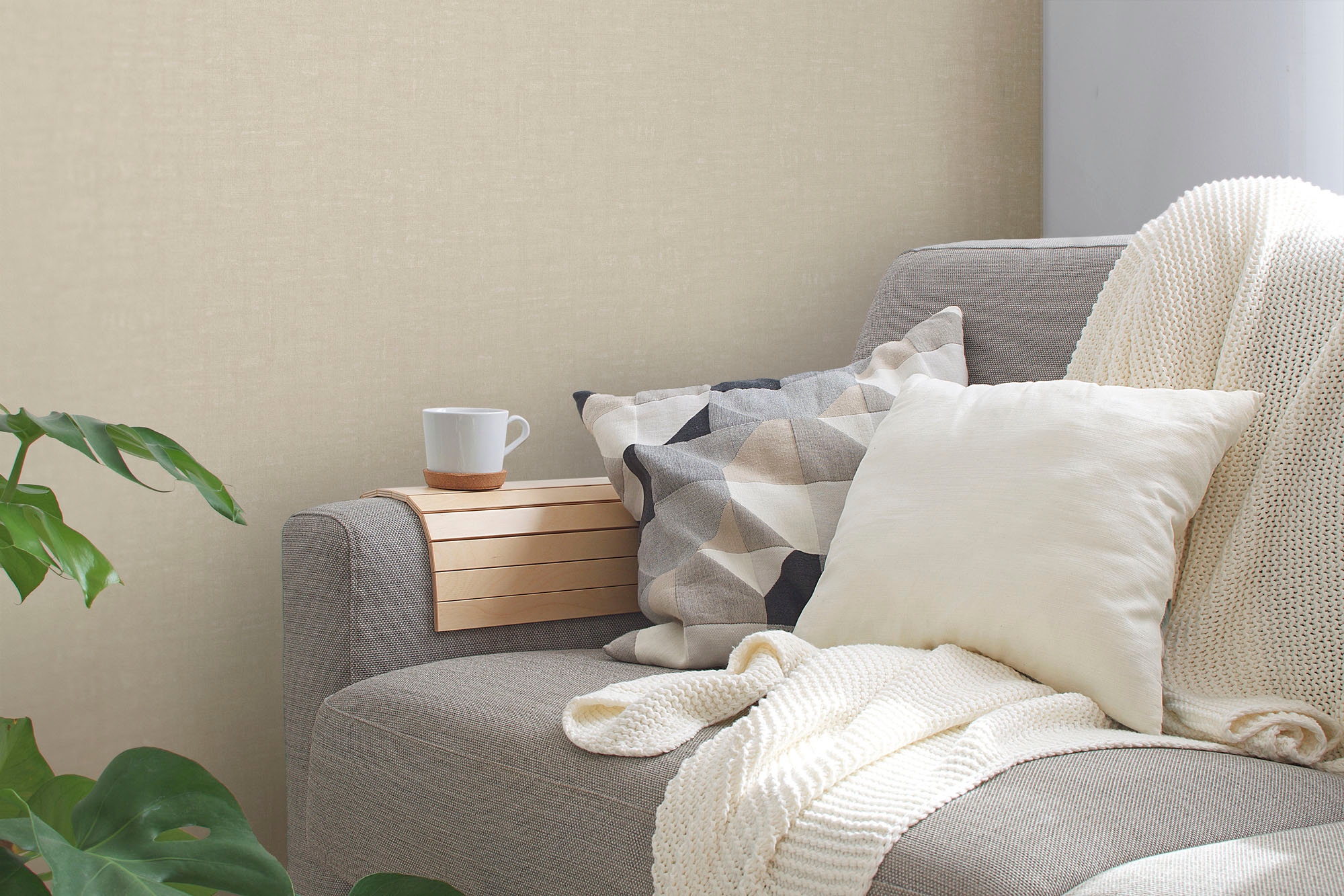 A.S. Création Vliestapete »Nara Einfarbig«, matt-gemustert-neutral, Unitapete Tapeten Wohnzimmer Schlafzimmer Küche modern Flur Design