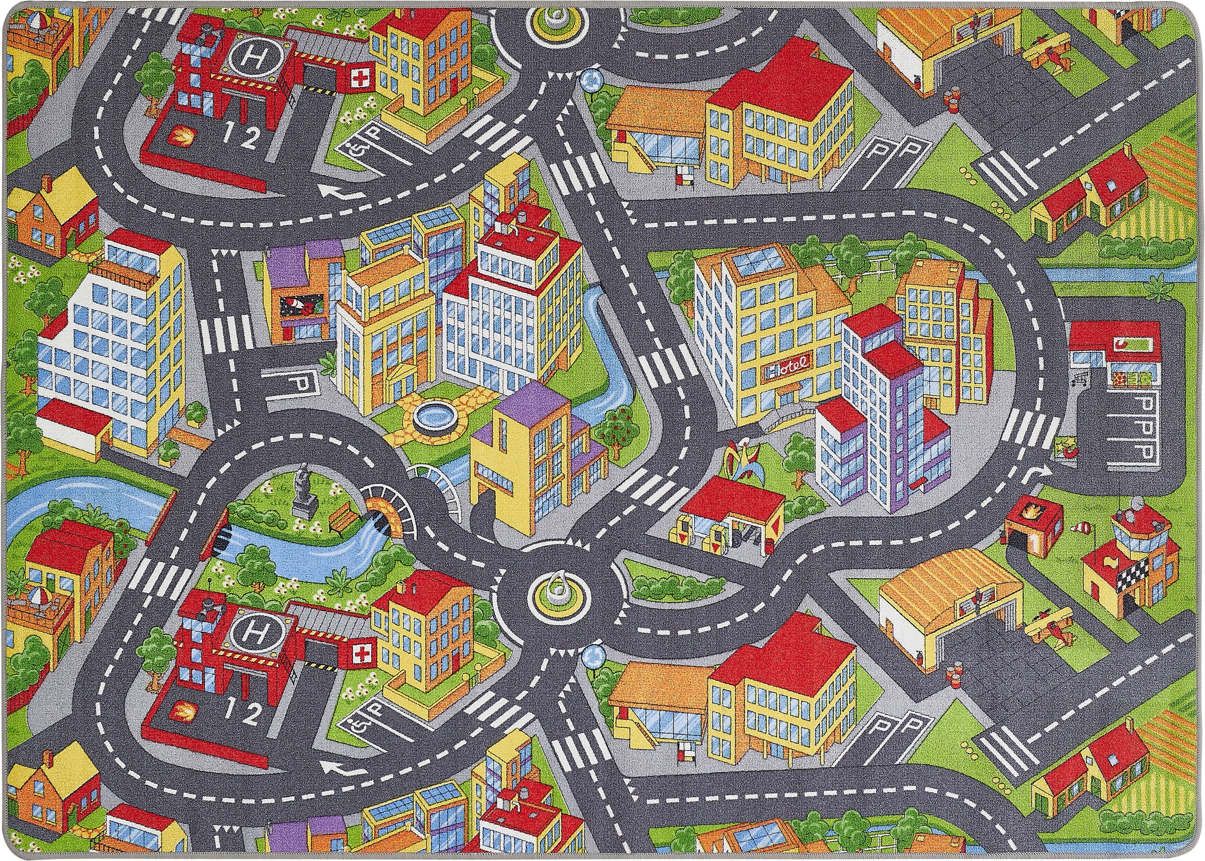 Andiamo Kinderteppich »Straße Lagerräumung«, rechteckig, 5 mm Höhe, Straßen-Spiel-Teppich, Sonderposten, für Mädchen & Jungen