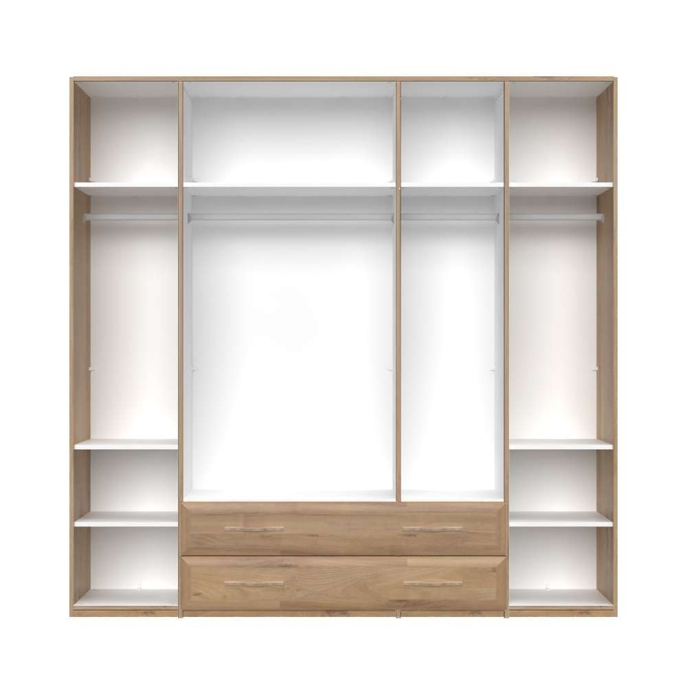 Home affaire Kleiderschrank »Gala, beige hochglänzend UV lackiert, kratzfest, FSC-zertifiziert«, (abgerundete Schubladen aus MDF im Holzdekor, soft-close), hoher Schrank (224cm), wahlweise in 4 Breiten, Made in Europe