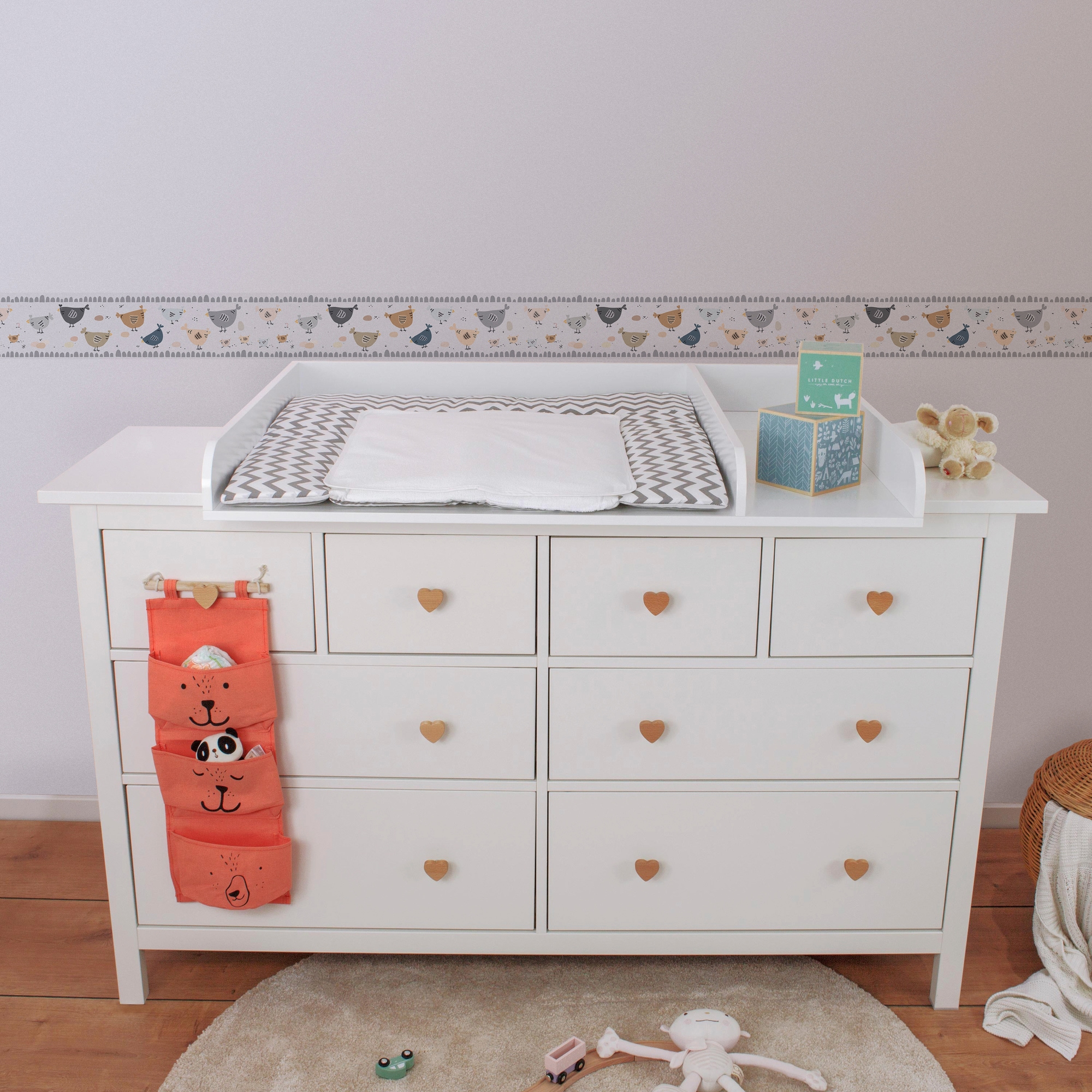 A.S. Création Bordüre »Chicken Party«, Motiv-abstrakt-naturalistisch, Papier Wand Schräge Tür Borte Wohnzimmer Schlafzimmer Küche Design
