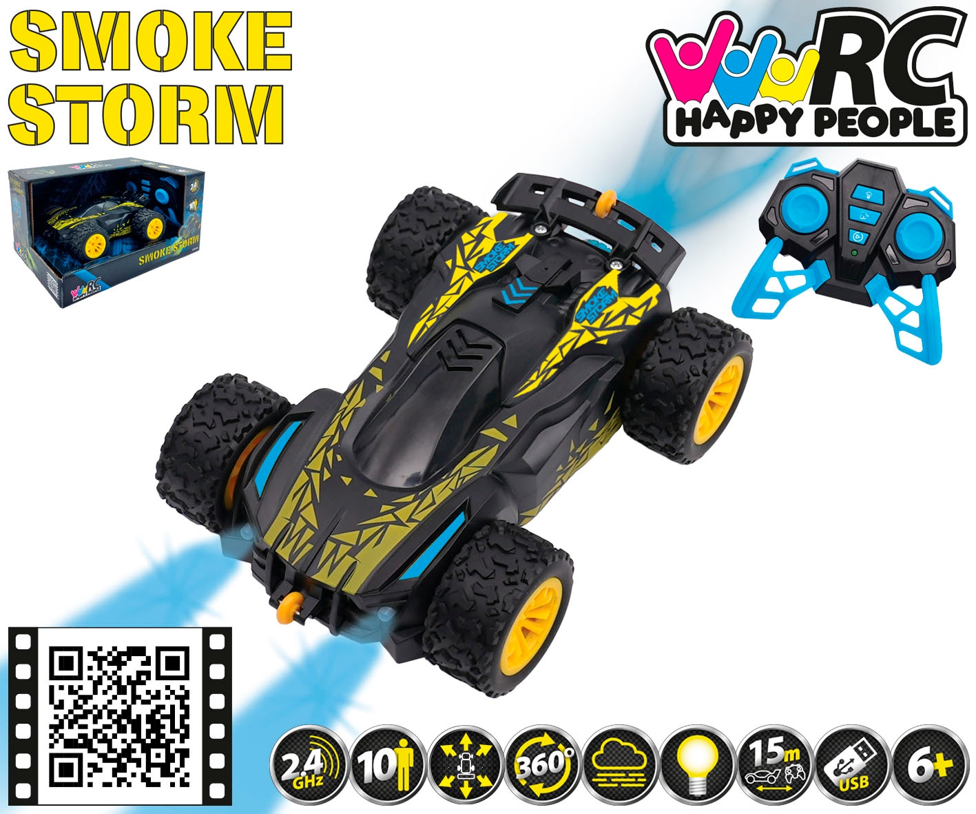 Happy People RC-Auto »Smoke Storm«, mit Licht- und Soundeffekt