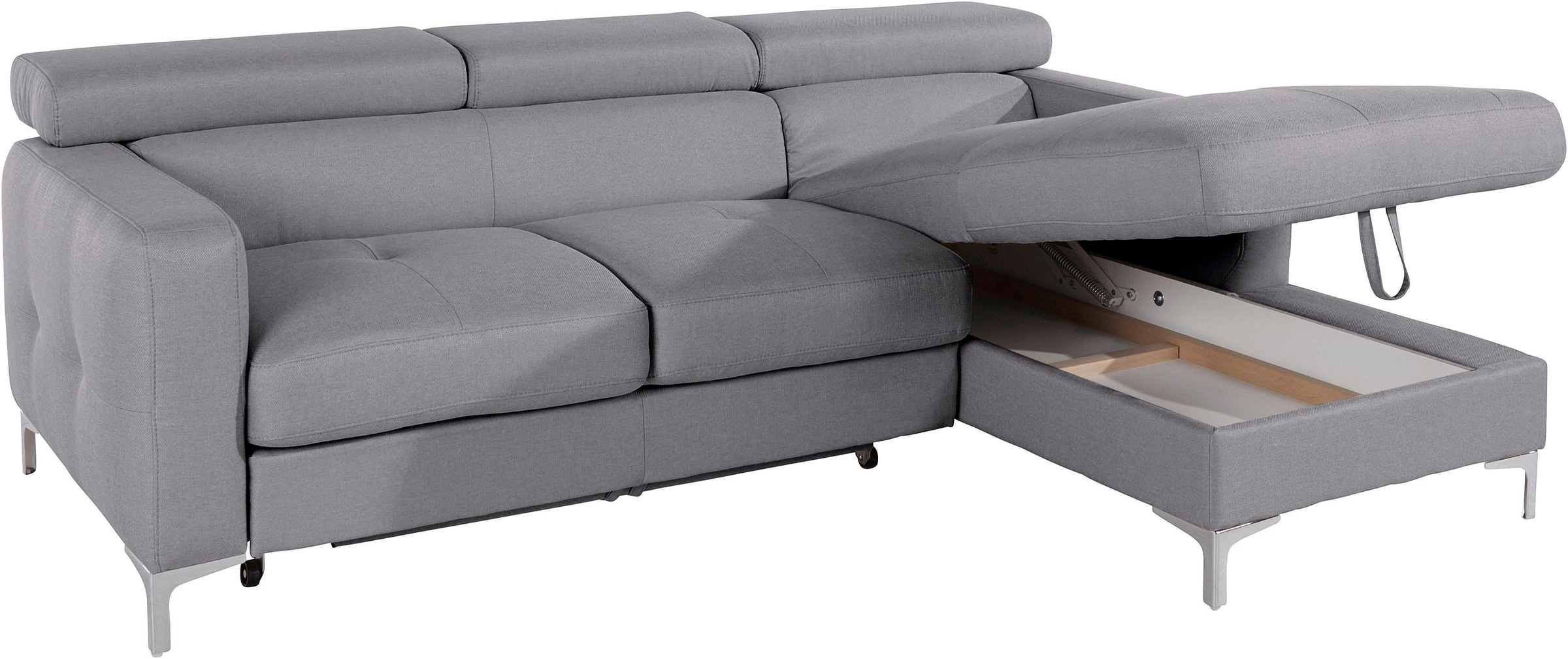 COTTA Ecksofa »Sammy L-Form«, mit Kopfteilverstellung, wahlweise mit Bettfunktion & Bettkasten