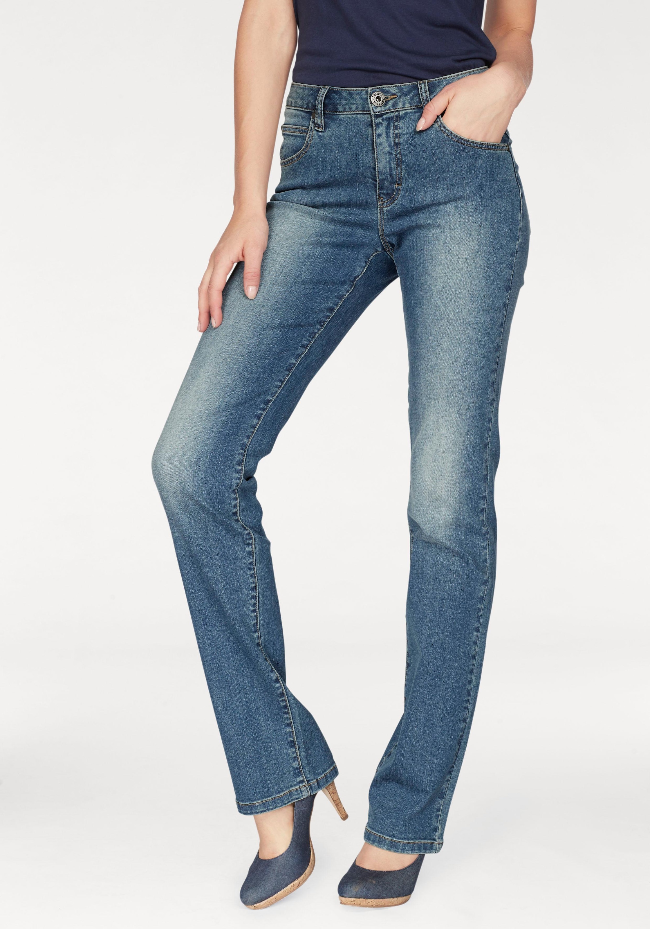 Arizona Gerade Jeans »Curve-Collection«, hohe Leibhöhe, rinsed Waschung, cleaner Look