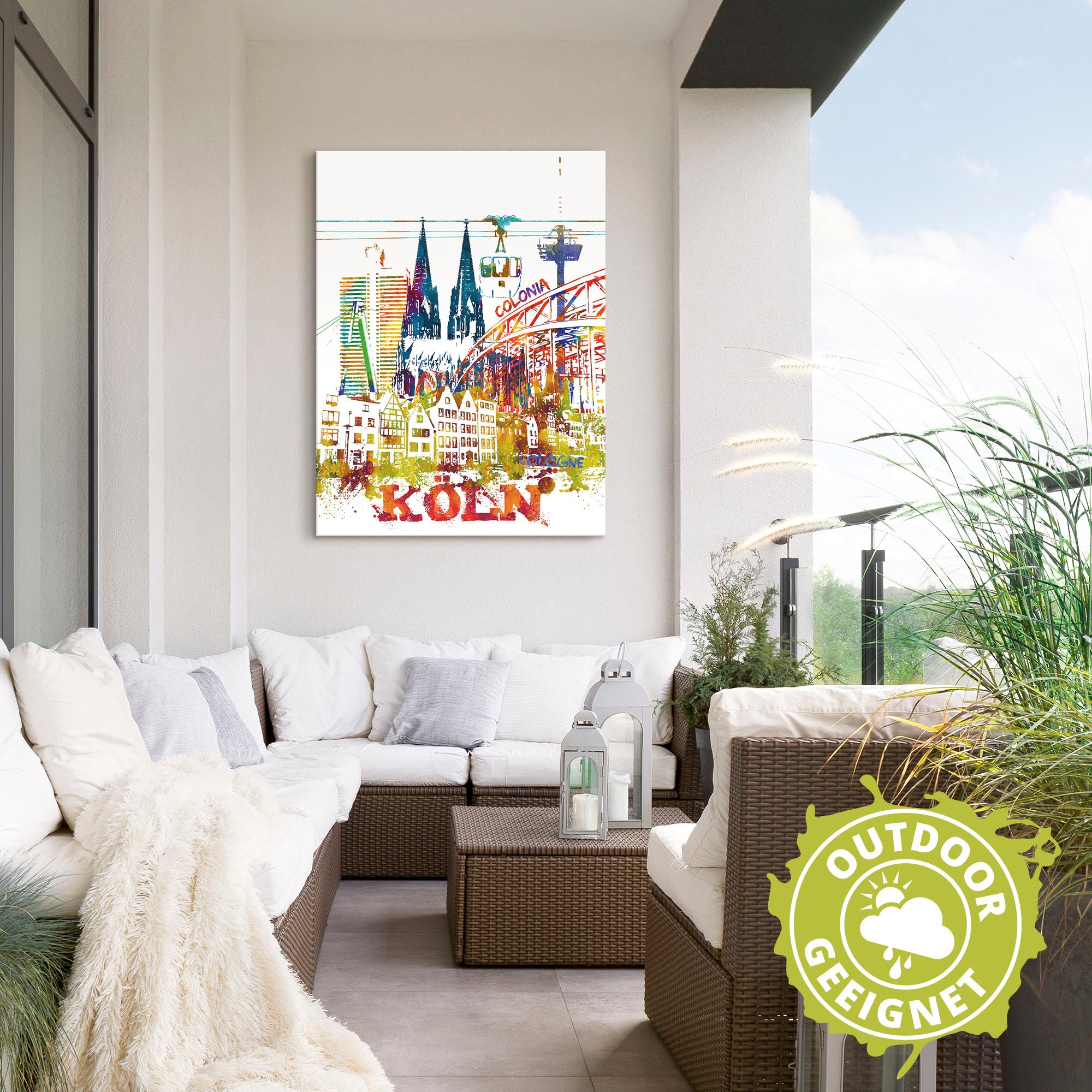Artland Leinwandbild »Köln Dom Grafik«, Köln, (1 St.), auf Keilrahmen gespannt