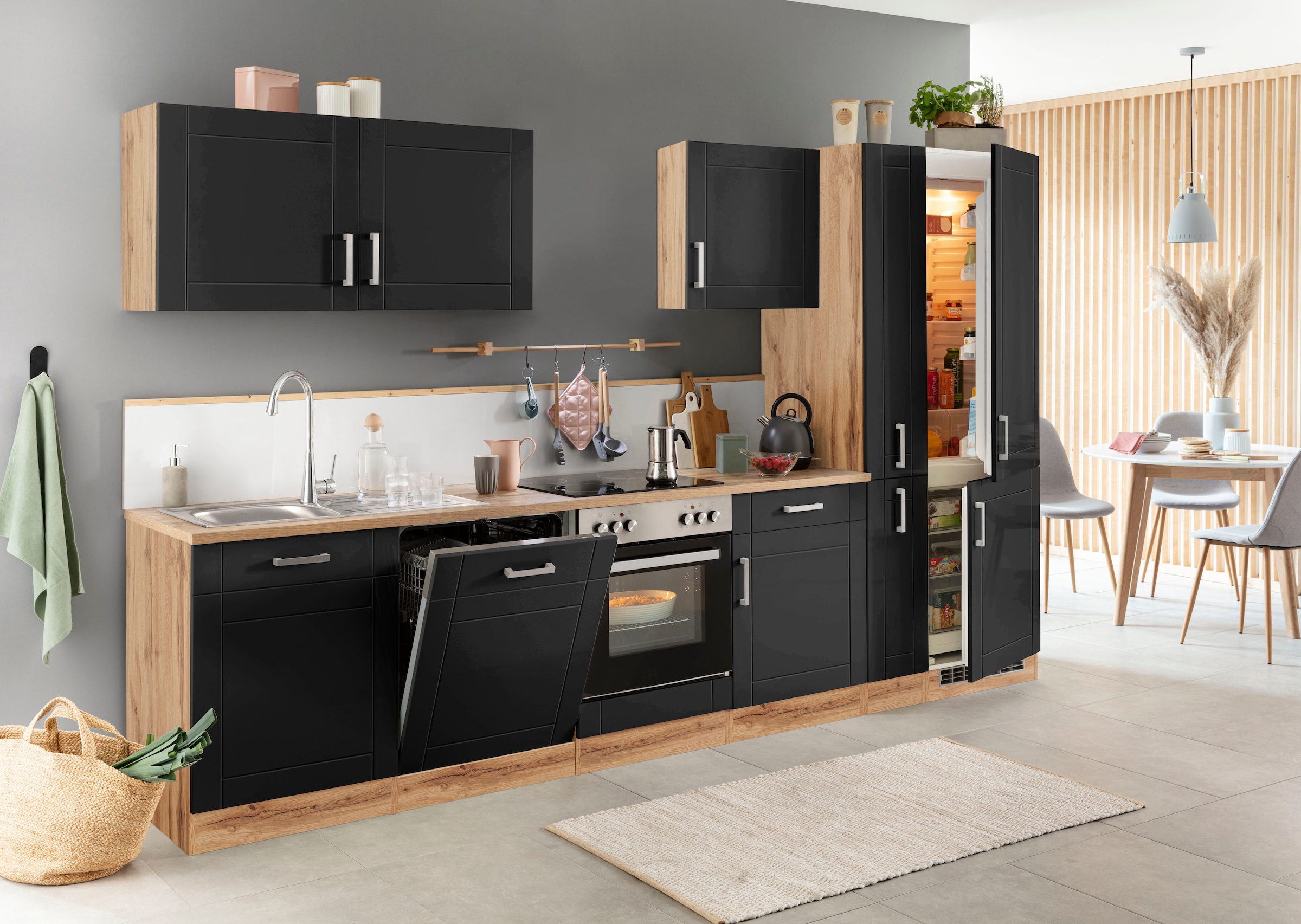 KOCHSTATION Küchenzeile »KS-Tinnum«, ohne E-Geräte, Breite 330 cm