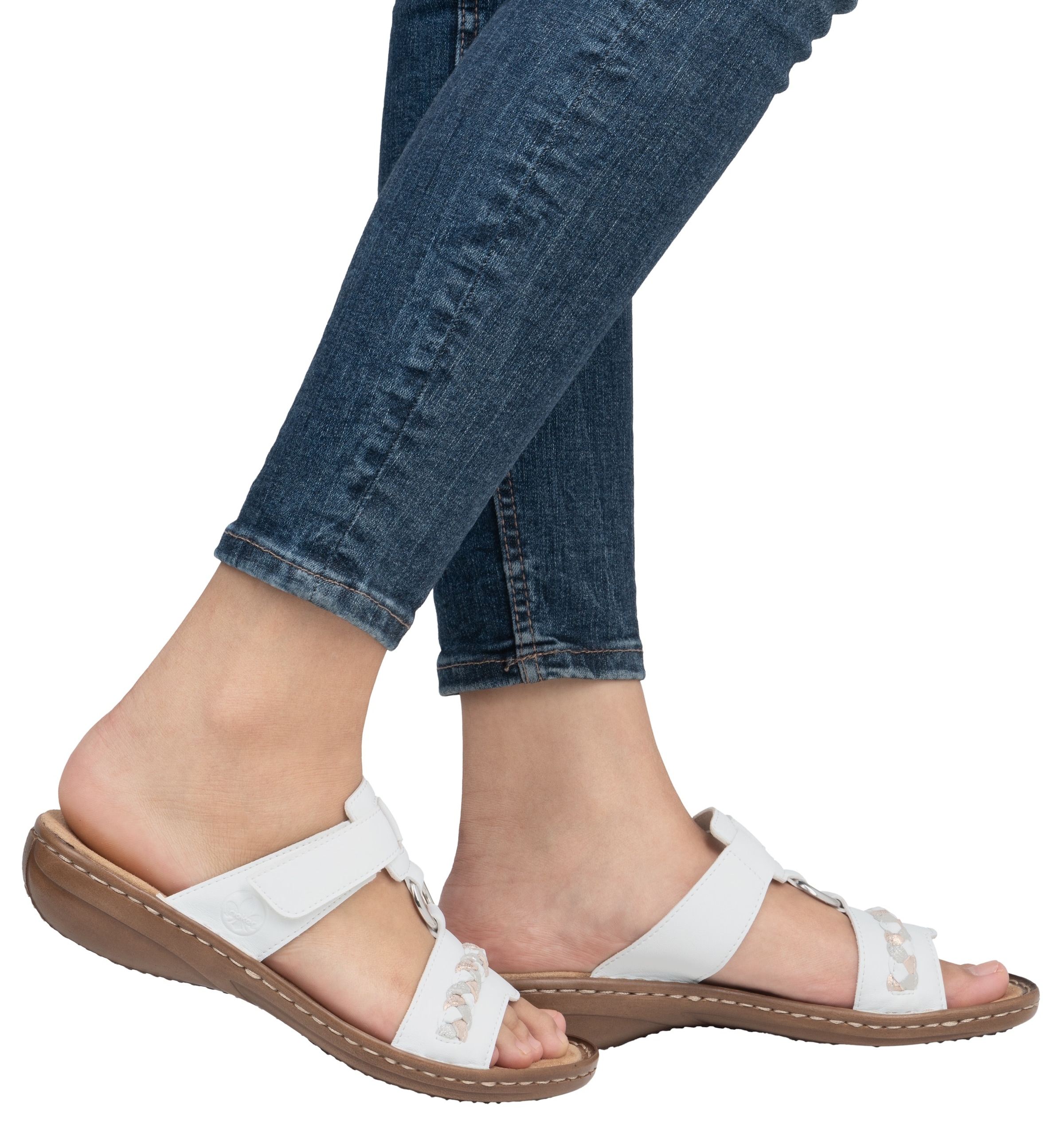Rieker Pantolette, Keilabsatz, Sommerschuh, Schlappen in sommerlicher Optik