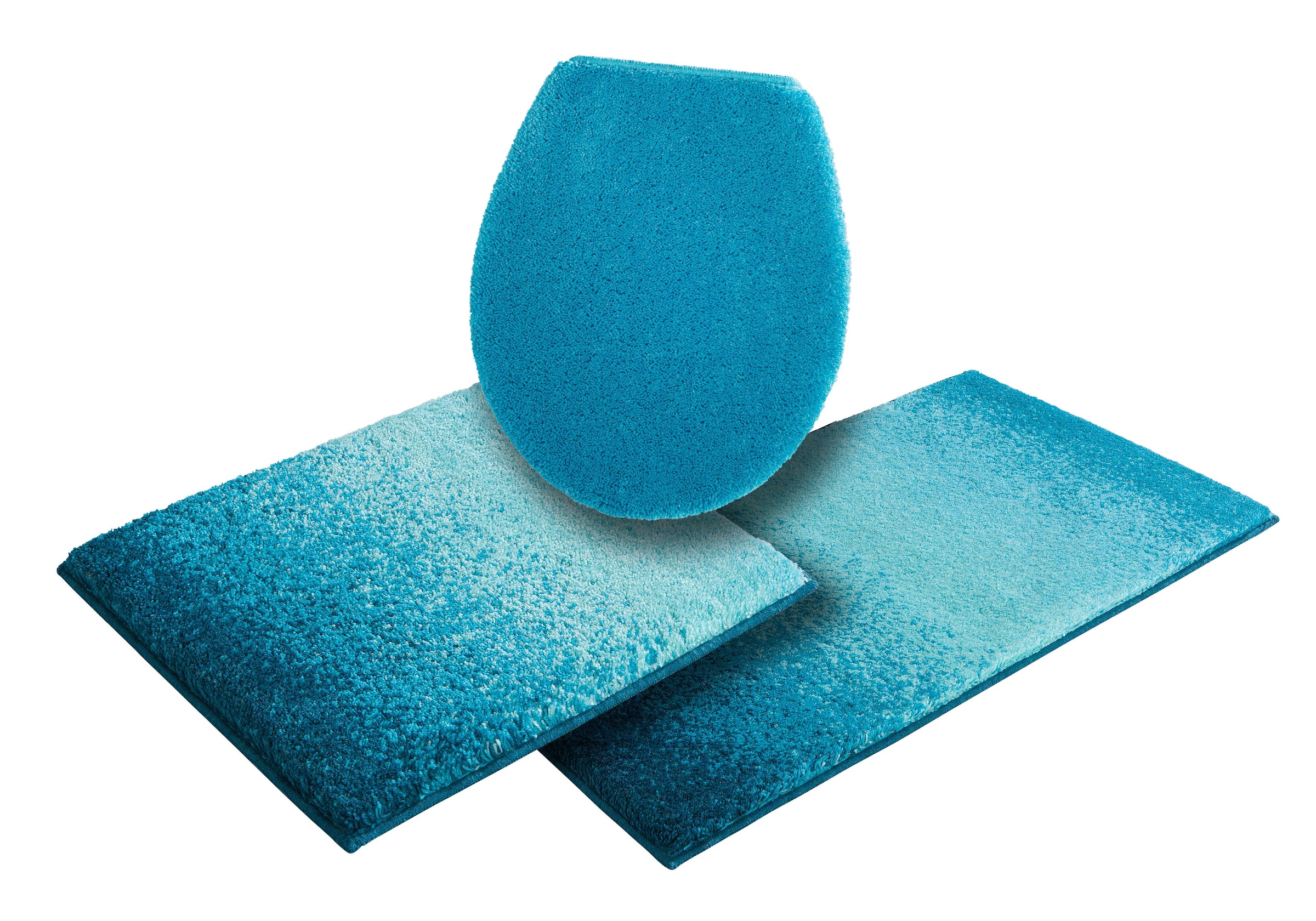 Grund Badematte »Mistral«, rutschhemmend beschichtet, fußbodenheizungsgeeignet, meliertes Design, Ombré-Look, auch als 3 teiliges Set, Made in Europe