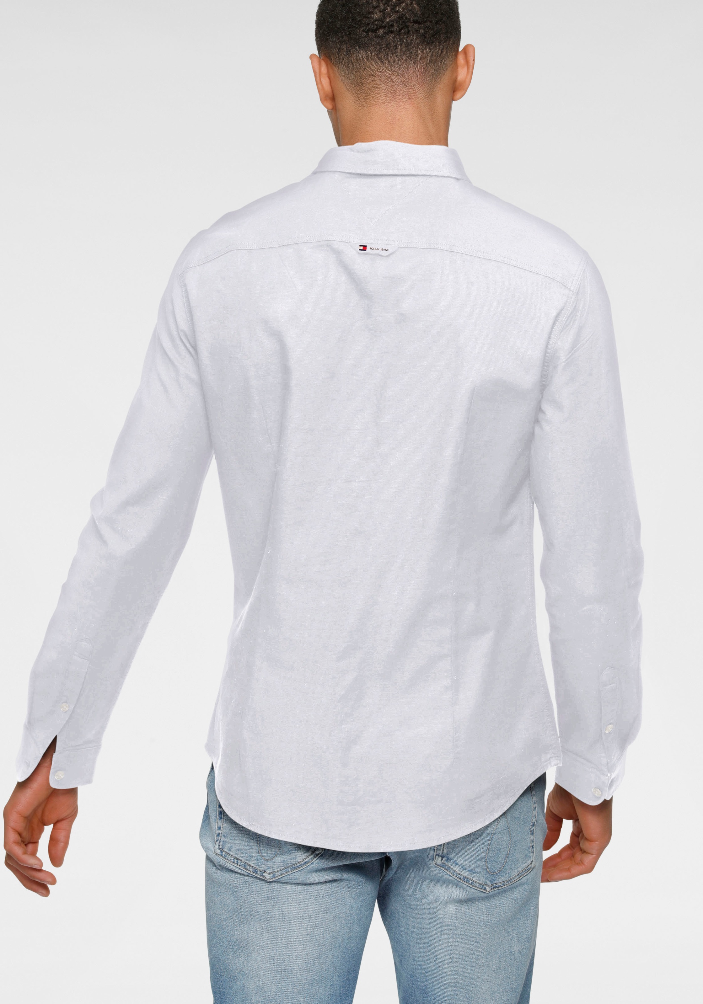 Tommy Jeans Langarmhemd »TJM Slim Stretch Oxford Shirt« mit Flaglabel auf der Brust