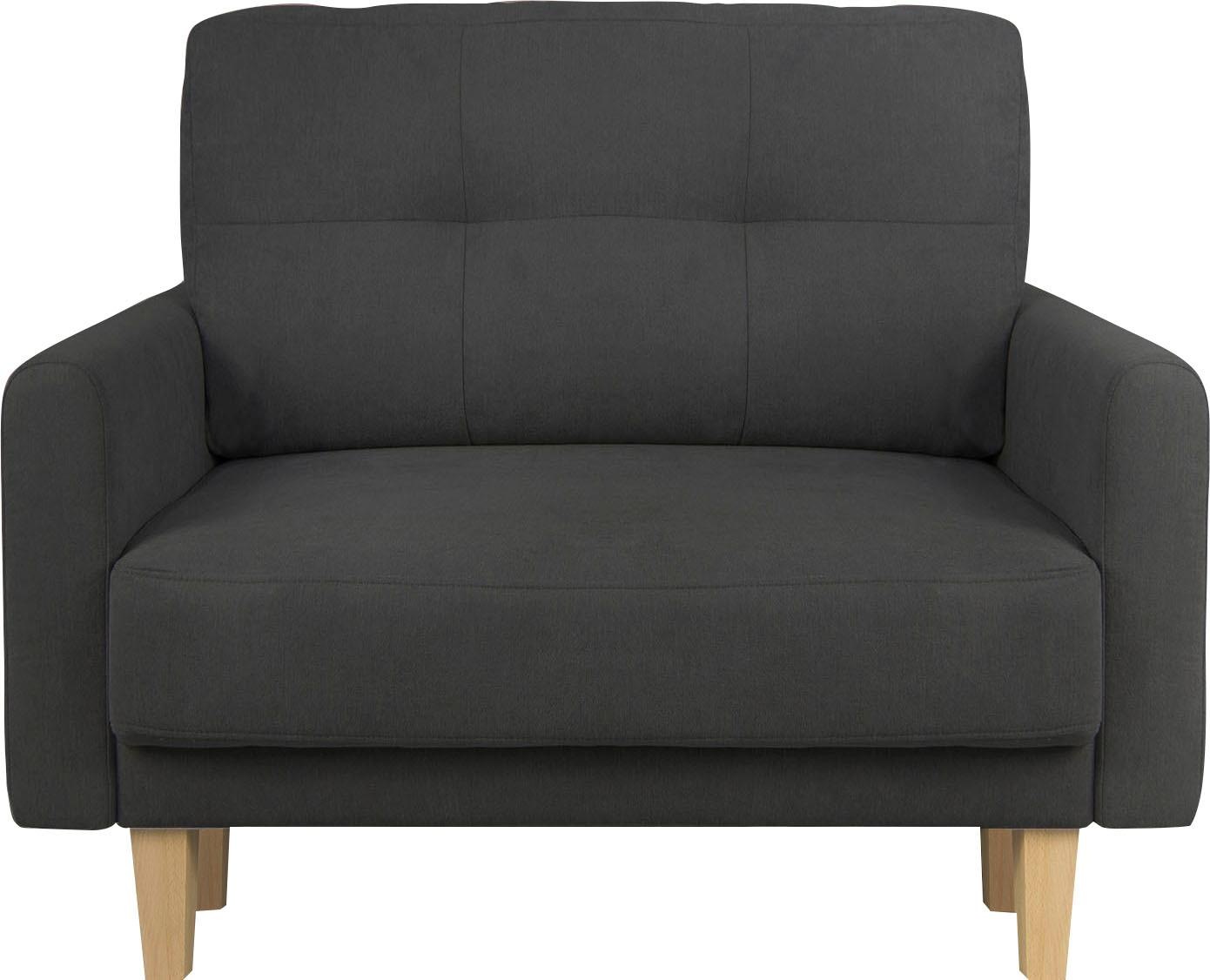 Home affaire Sessel »TRIPLO Relaxsessel mit Wellenunterfederung, Maße B/T/H: 95/100/89 cm«, Polstersessel mit Steppung im Rückenkissen, hohe Qualität