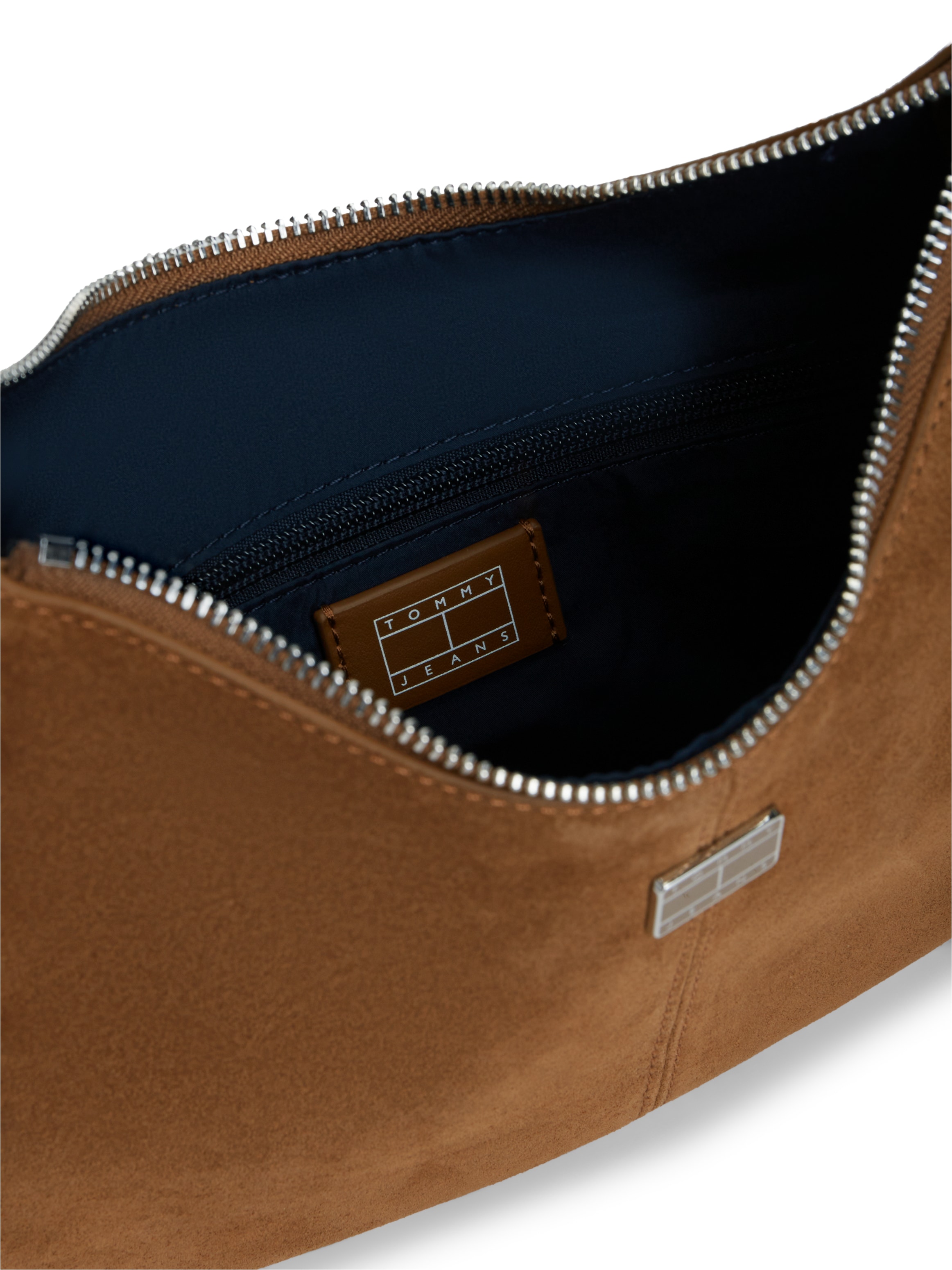 Tommy Jeans Schultertasche »TJW SLOUCHY SUEDE SHOULDER BAG« Damen Umhängetasche, Handtasche mit Ziernaht
