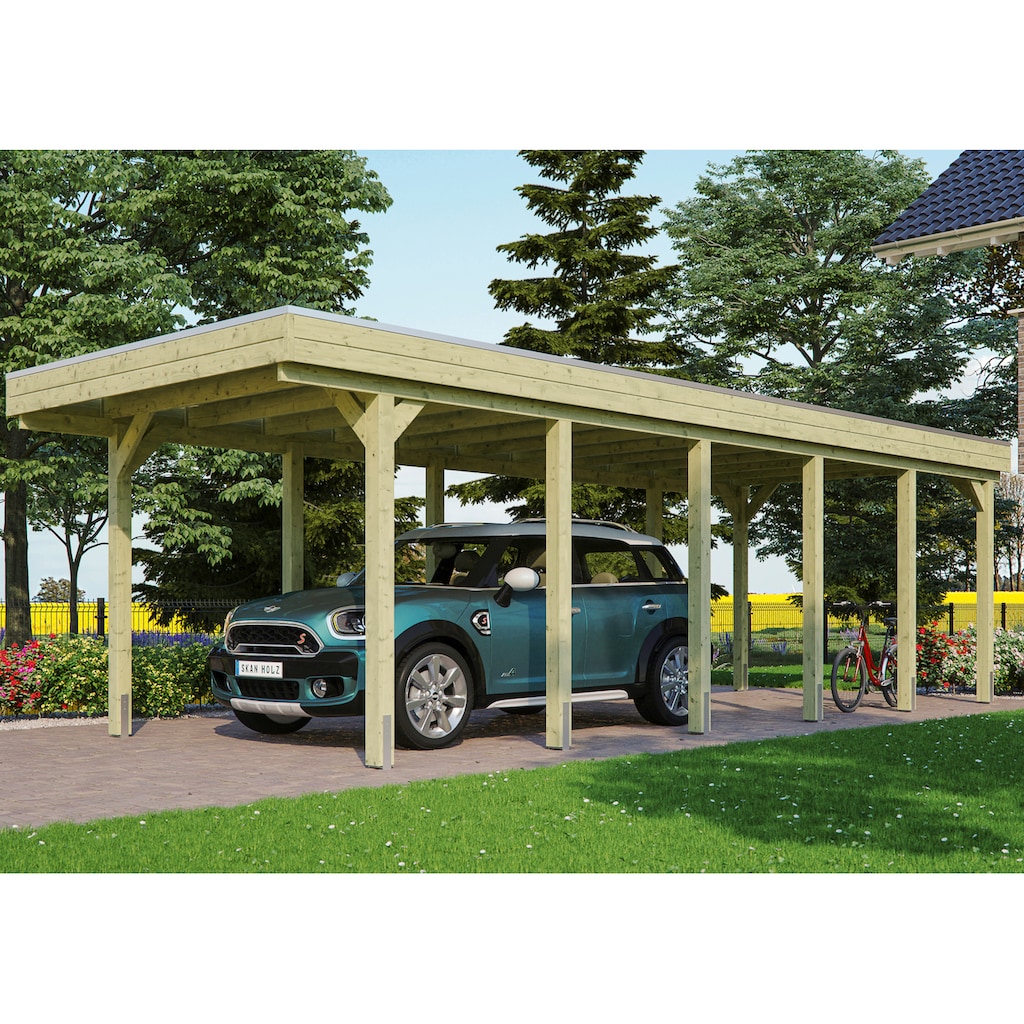 Skanholz Einzelcarport »Friesland«, Fichtenholz, 270 cm, grün