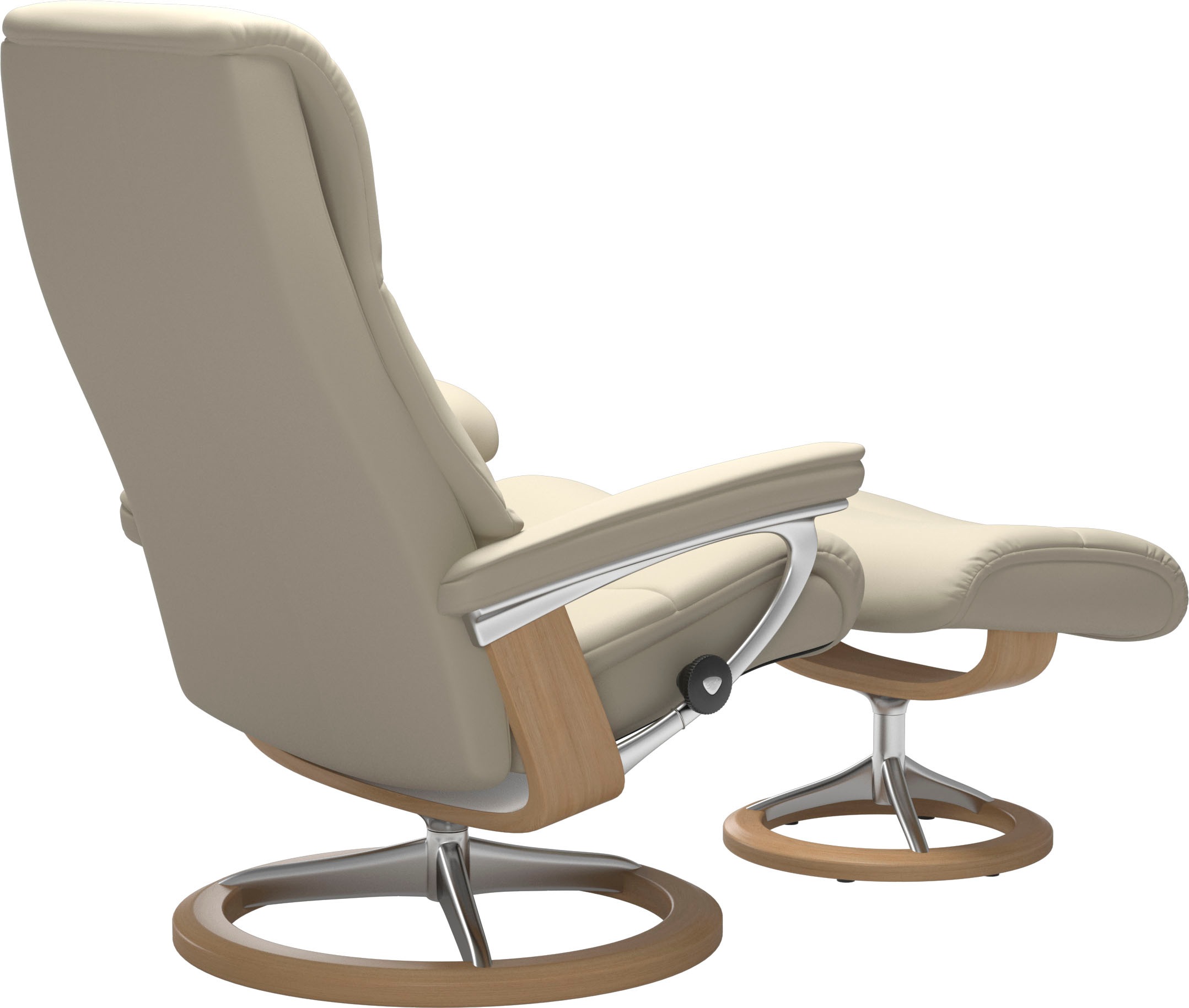 Stressless® Relaxsessel »View«, (Set, Relaxsessel mit Hocker), mit Signature Base, Größe M,Gestell Eiche