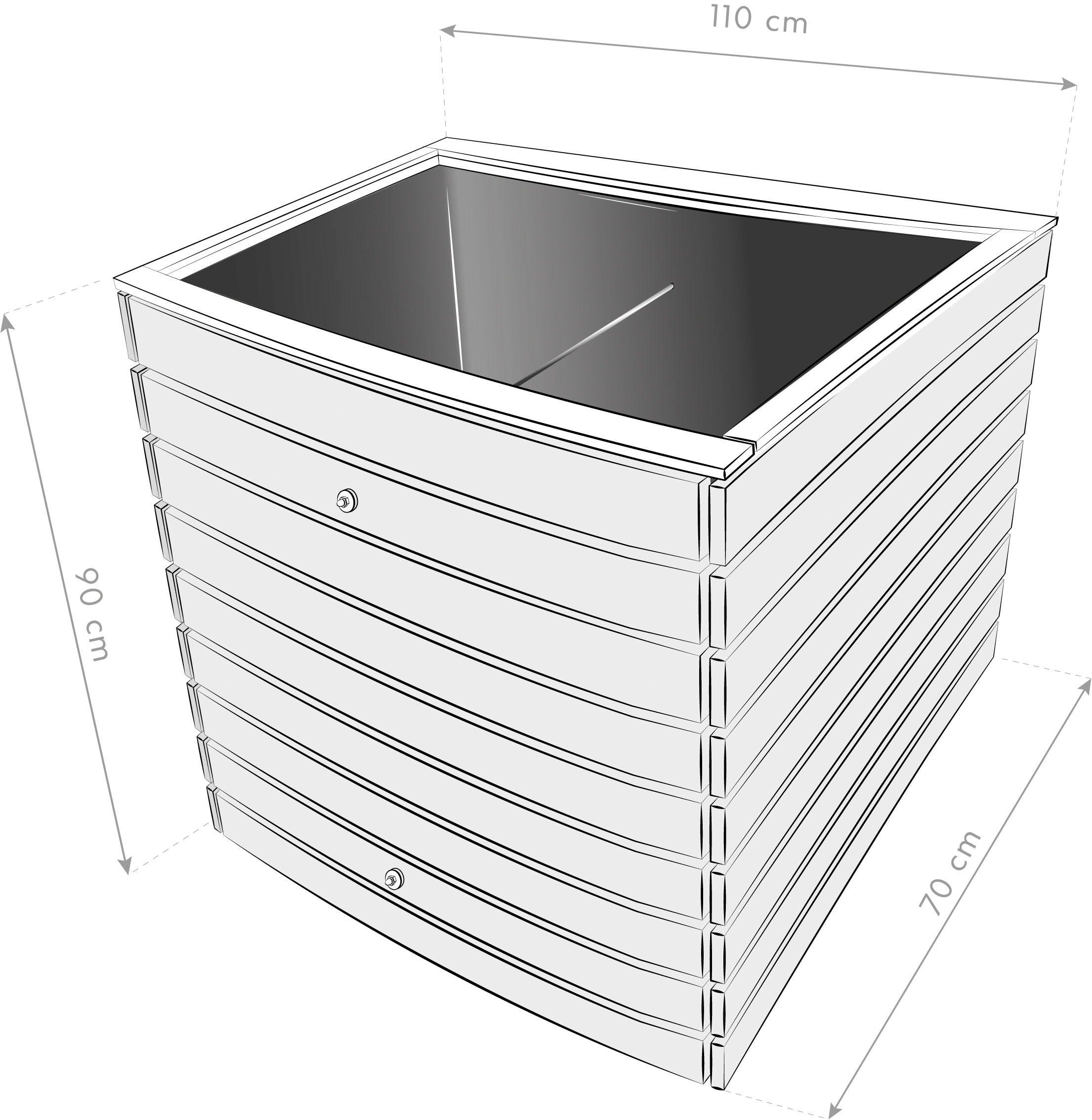 WESTMANN Hochbeet »WM11070«, 690 l, BxTxH: 110x70x90 cm