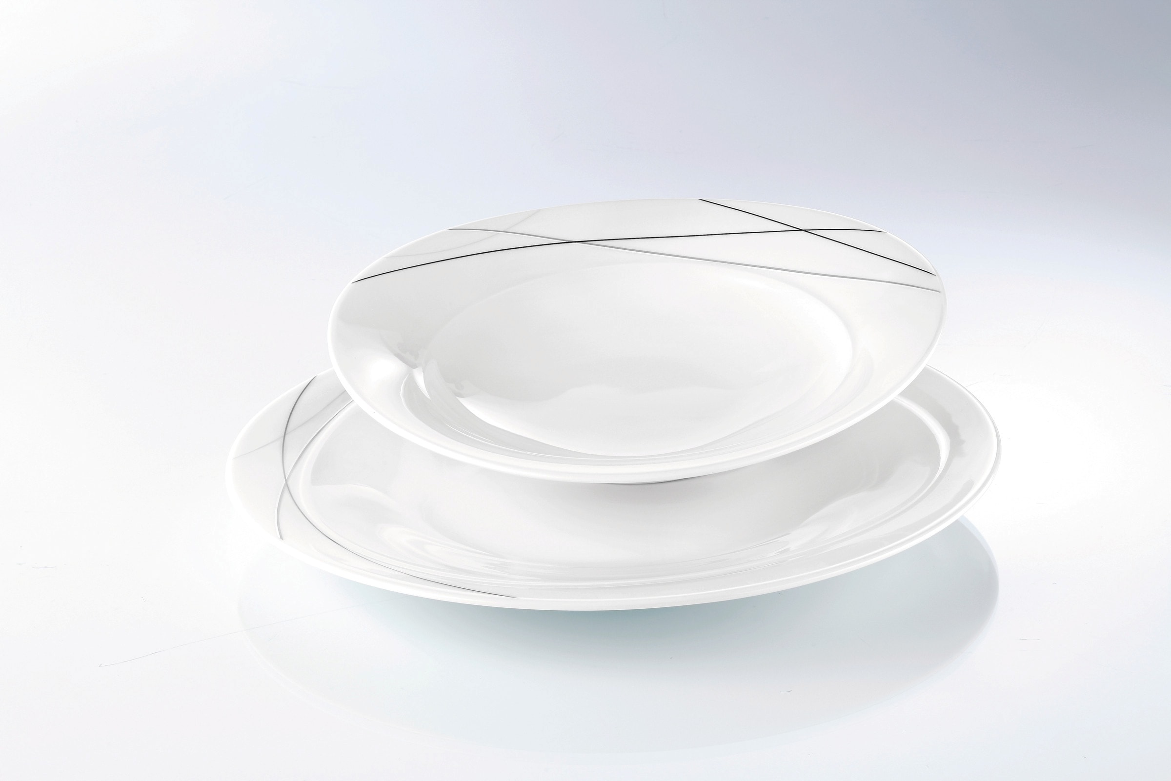 Seltmann Weiden Tafelservice »Teller Set, Geschirr-Set Trio Highline«, (Set, 12 tlg.), Teller-Set, Suppenteller, Made in Germany, 12 Teile, für 6 Personen