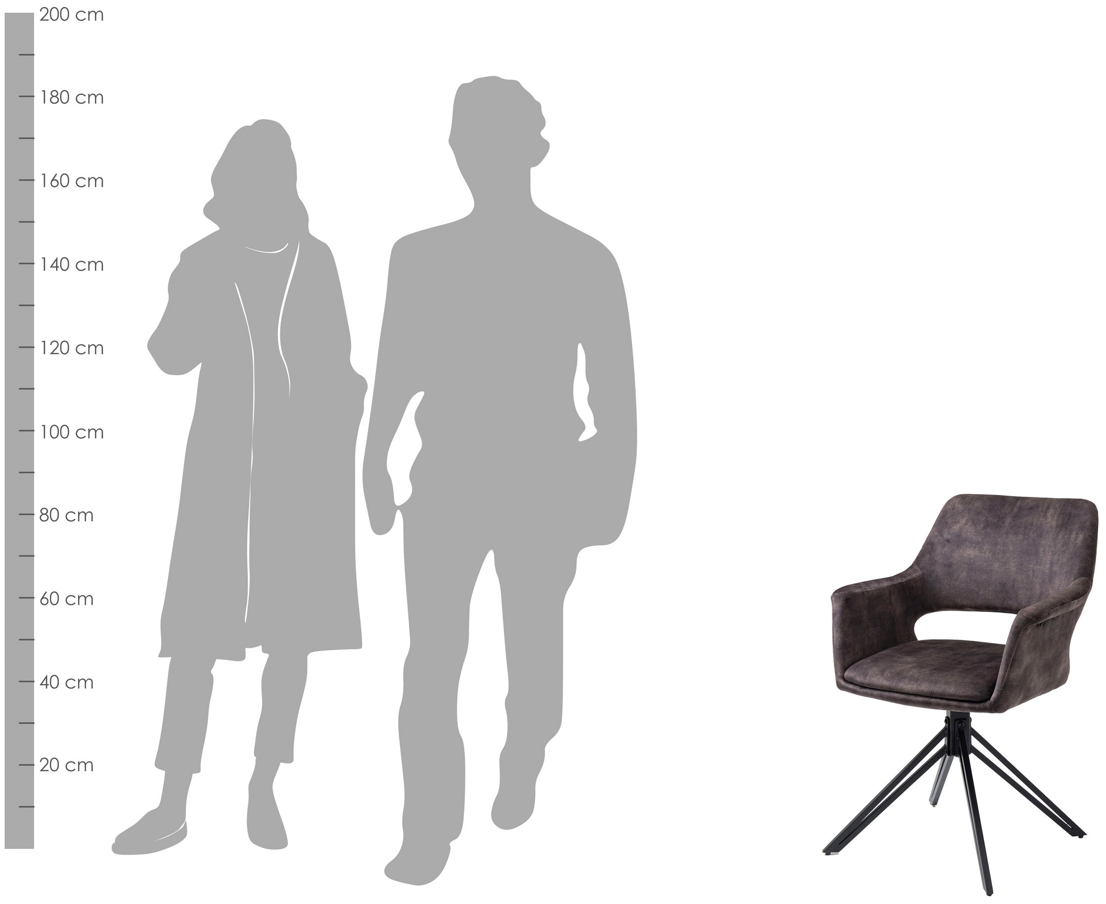 byLIVING Esszimmerstuhl »Estelle«, (Set), 2 St., Samtstoff, 360 Grad drehbar
